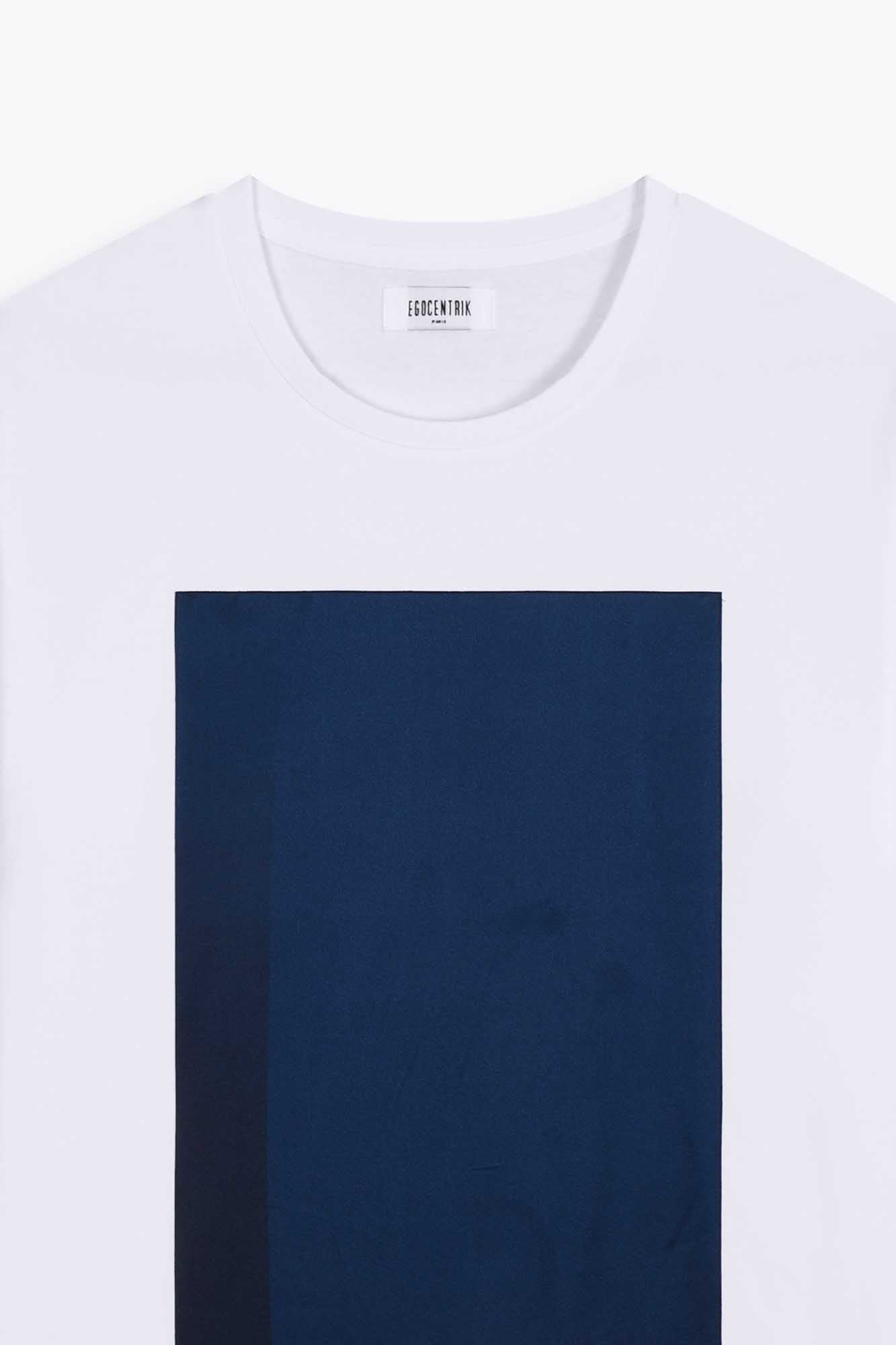 T-shirt blanc avec patch soie