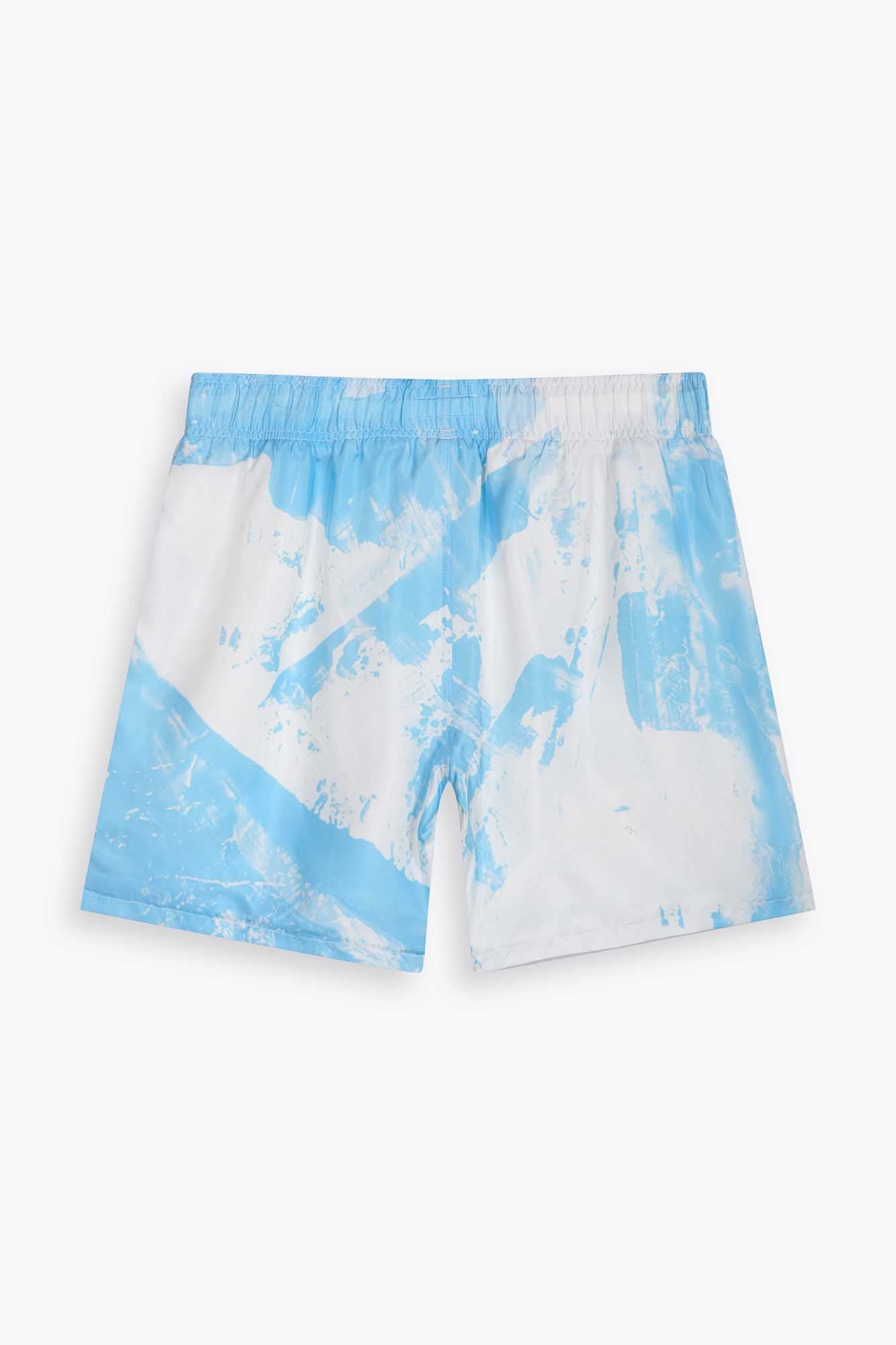Short en soie "Blue Strates"