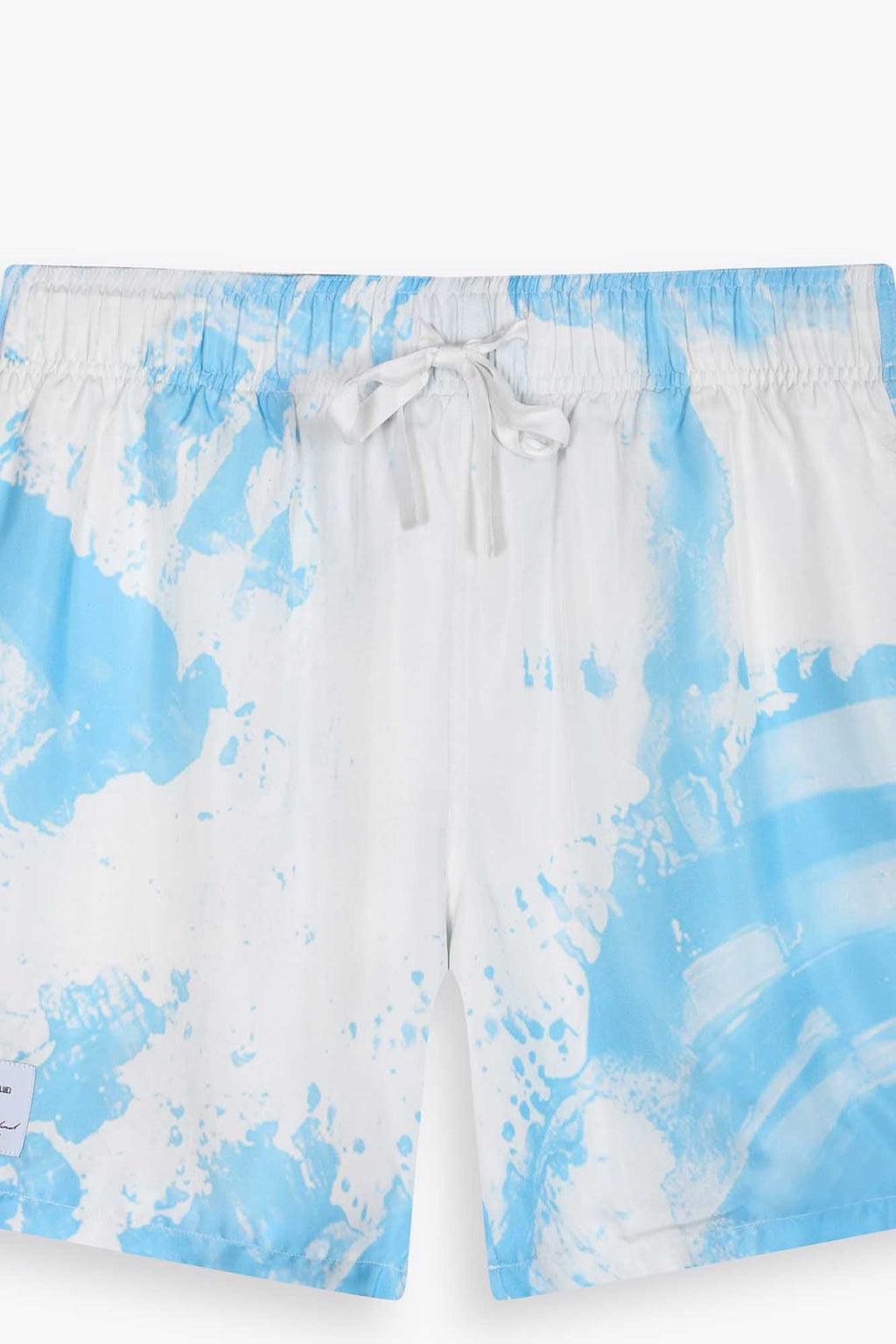Short en soie "Blue Strates"