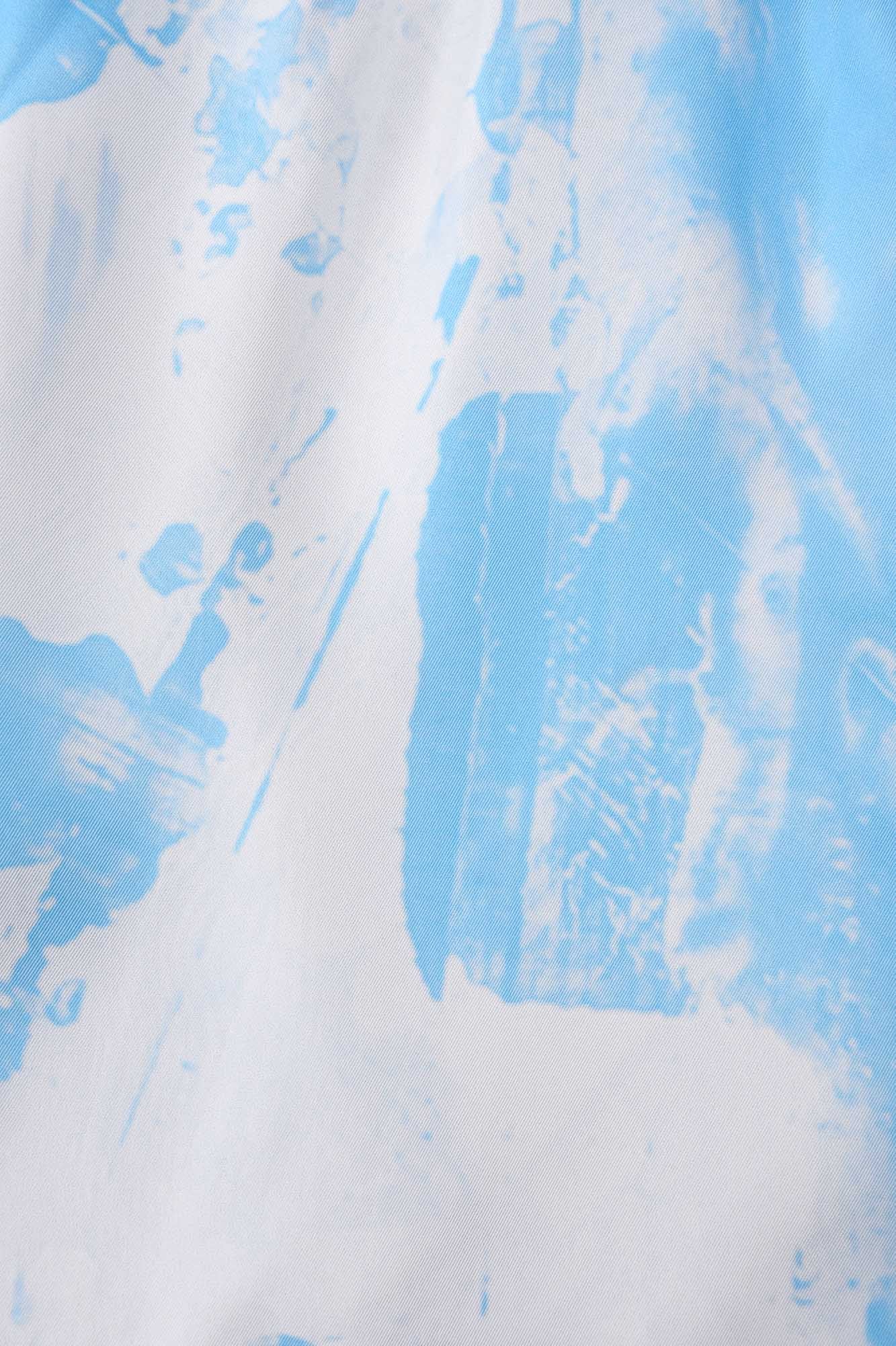 Chemise en soie manche courtes "Blue Strates"
