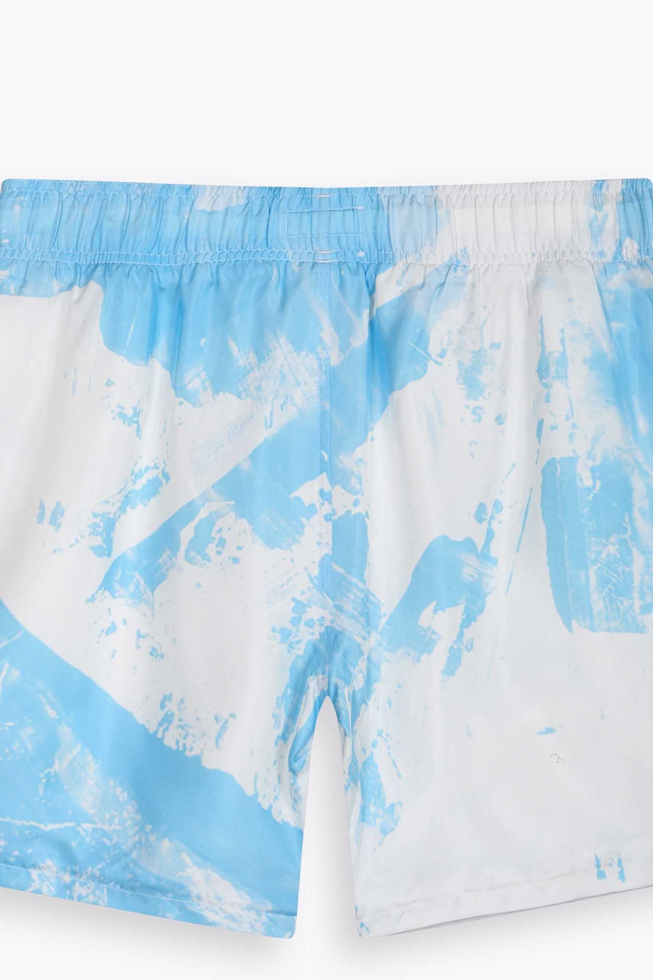 Short en soie "Blue Strates"