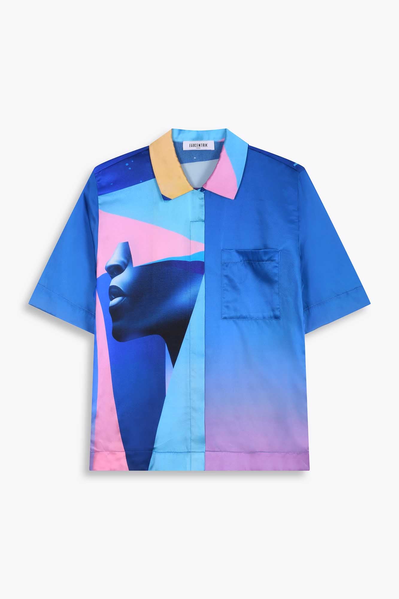 Chemise femme en soie manches courtes "Pop VR"