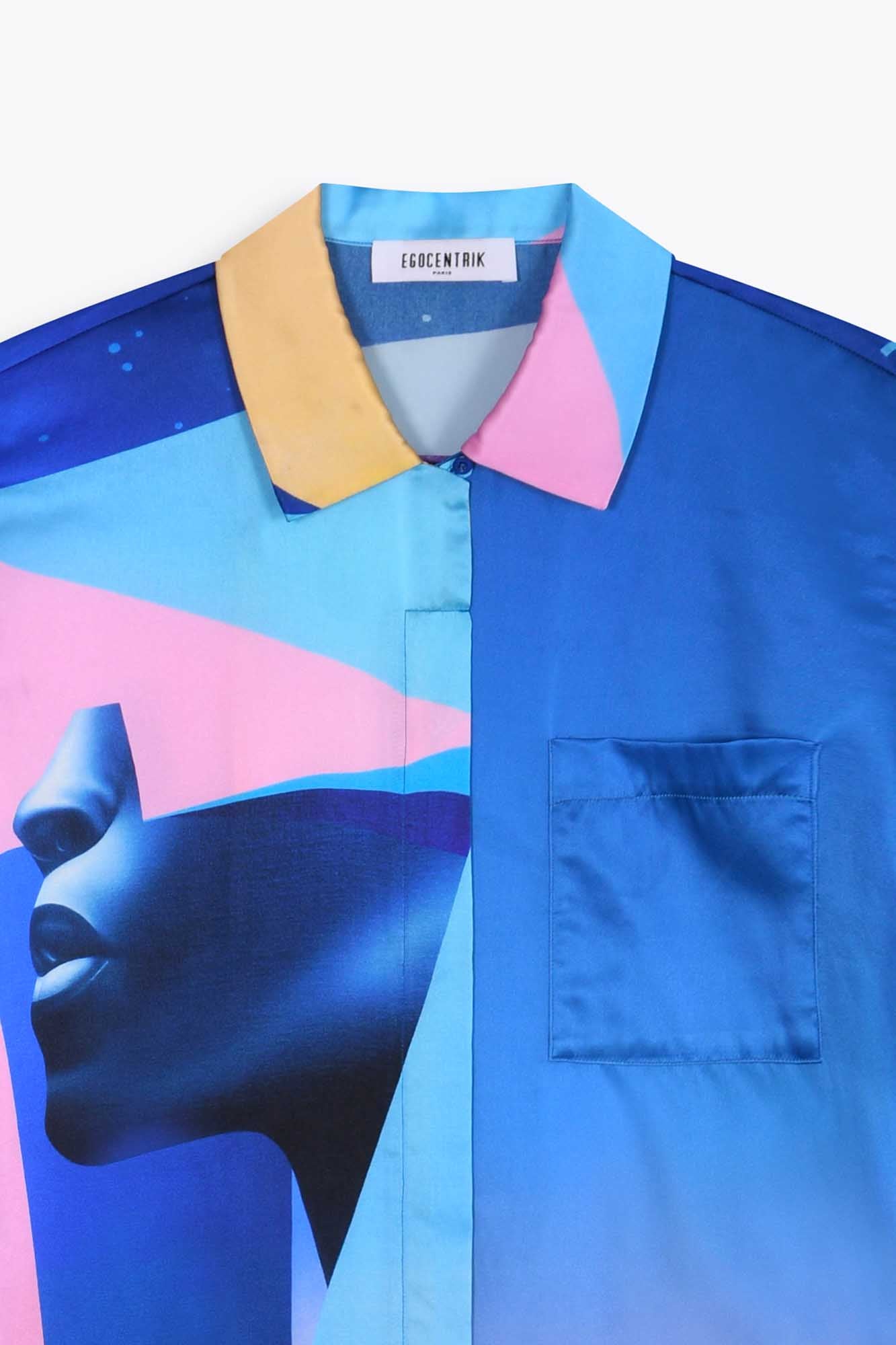 Chemise femme en soie manches courtes "Pop VR"