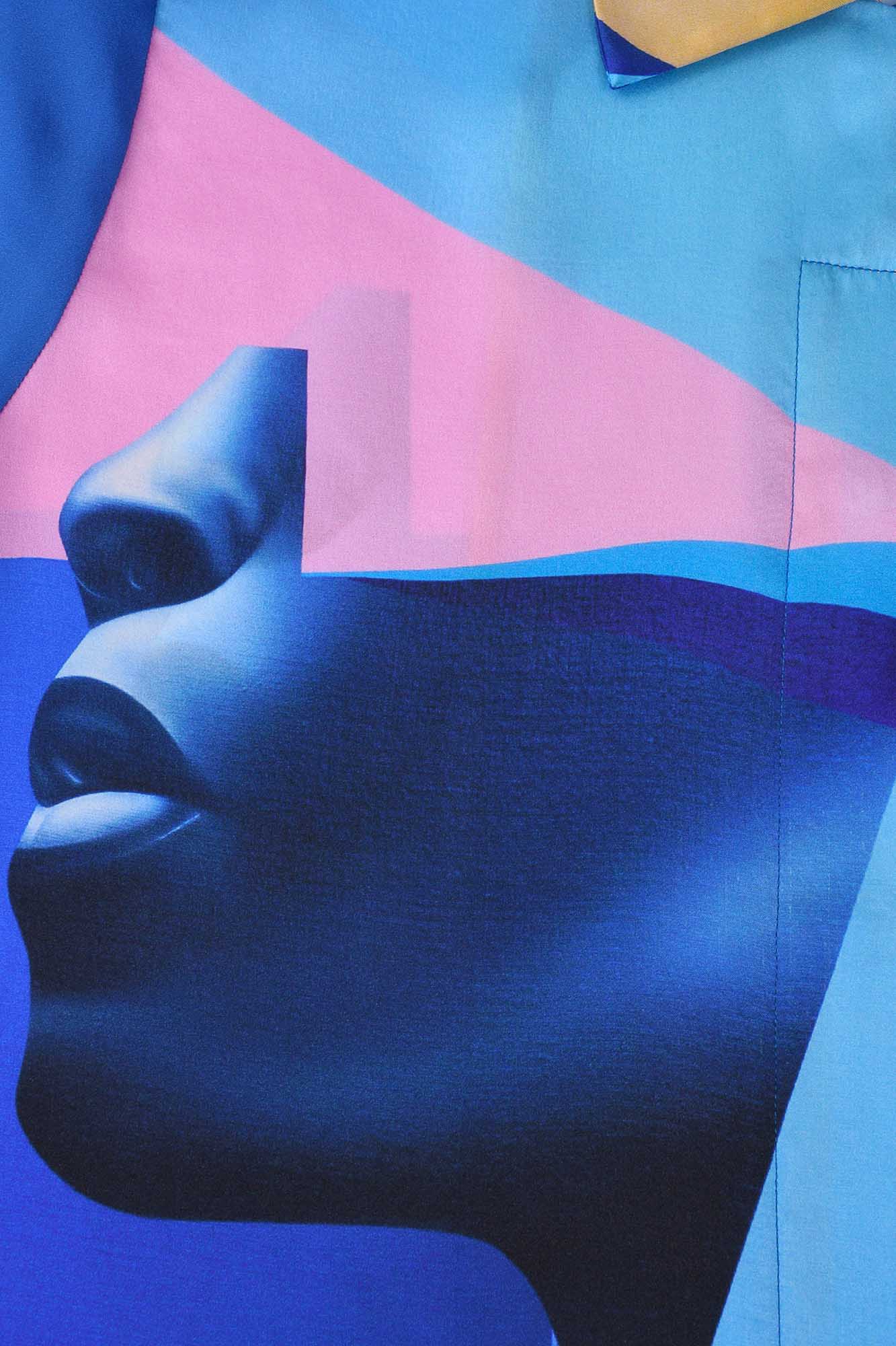 Chemise femme en soie manches courtes "Pop VR"