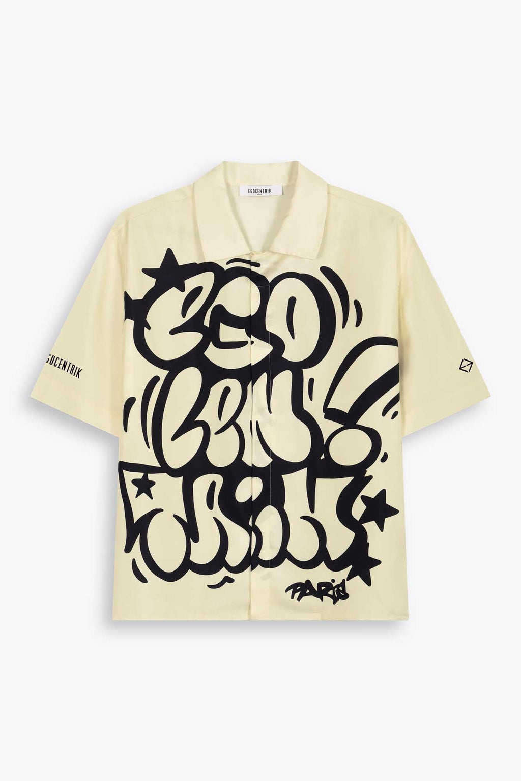 NYC FLOP SHORT SLEEVE LONG SILK SHIRT, IVORY