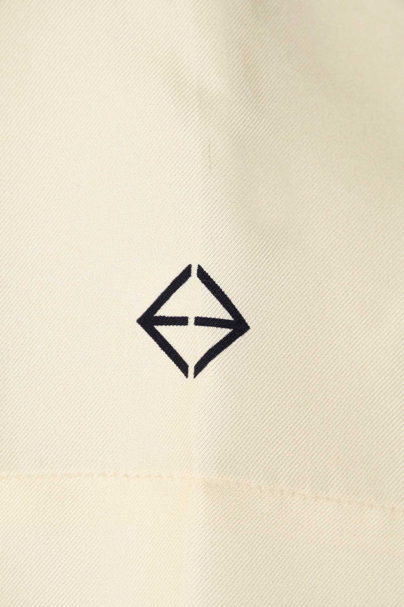 NYC FLOP SHORT SLEEVE LONG SILK SHIRT, IVORY