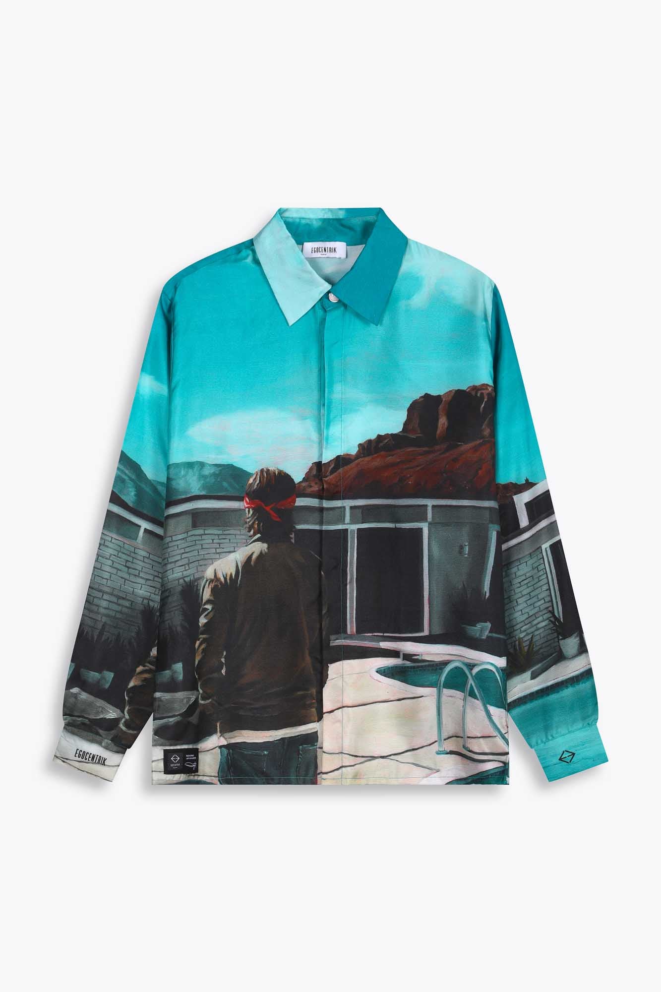 Chemise Homme soie manches longues "Palm Springs"