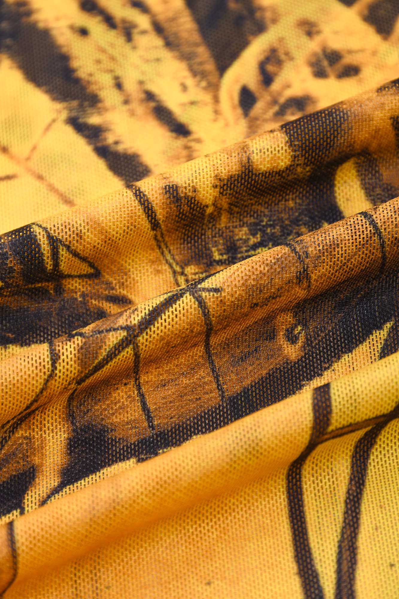 BOUQUET NÉGATIF JAUNE MESH TOP, MULITCOLOUR