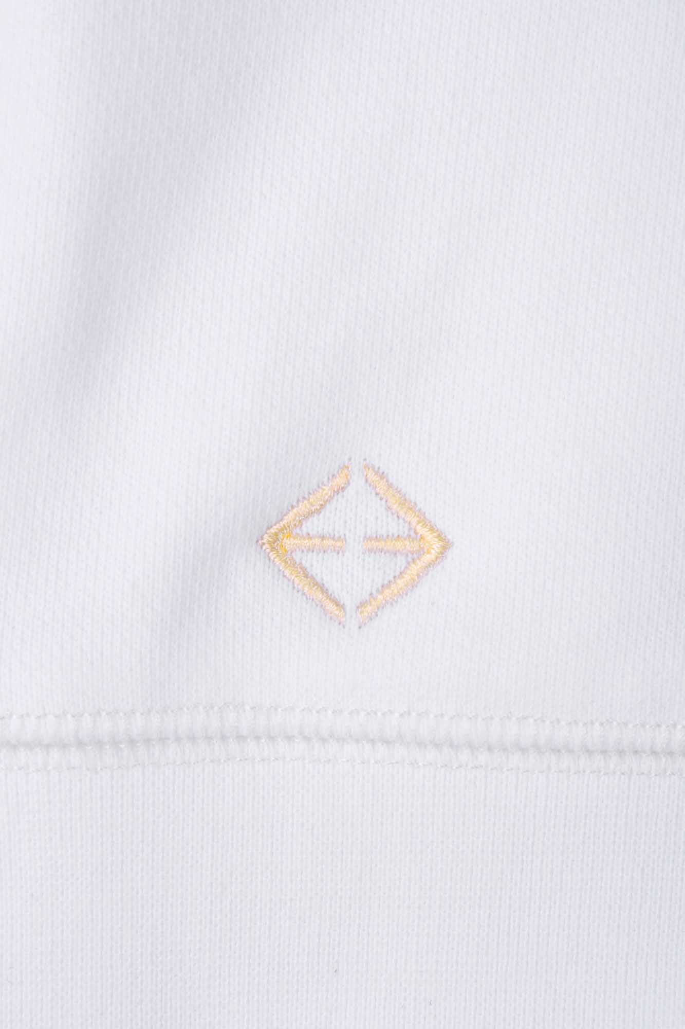 Sweat blanc col rond brodé "Roses"