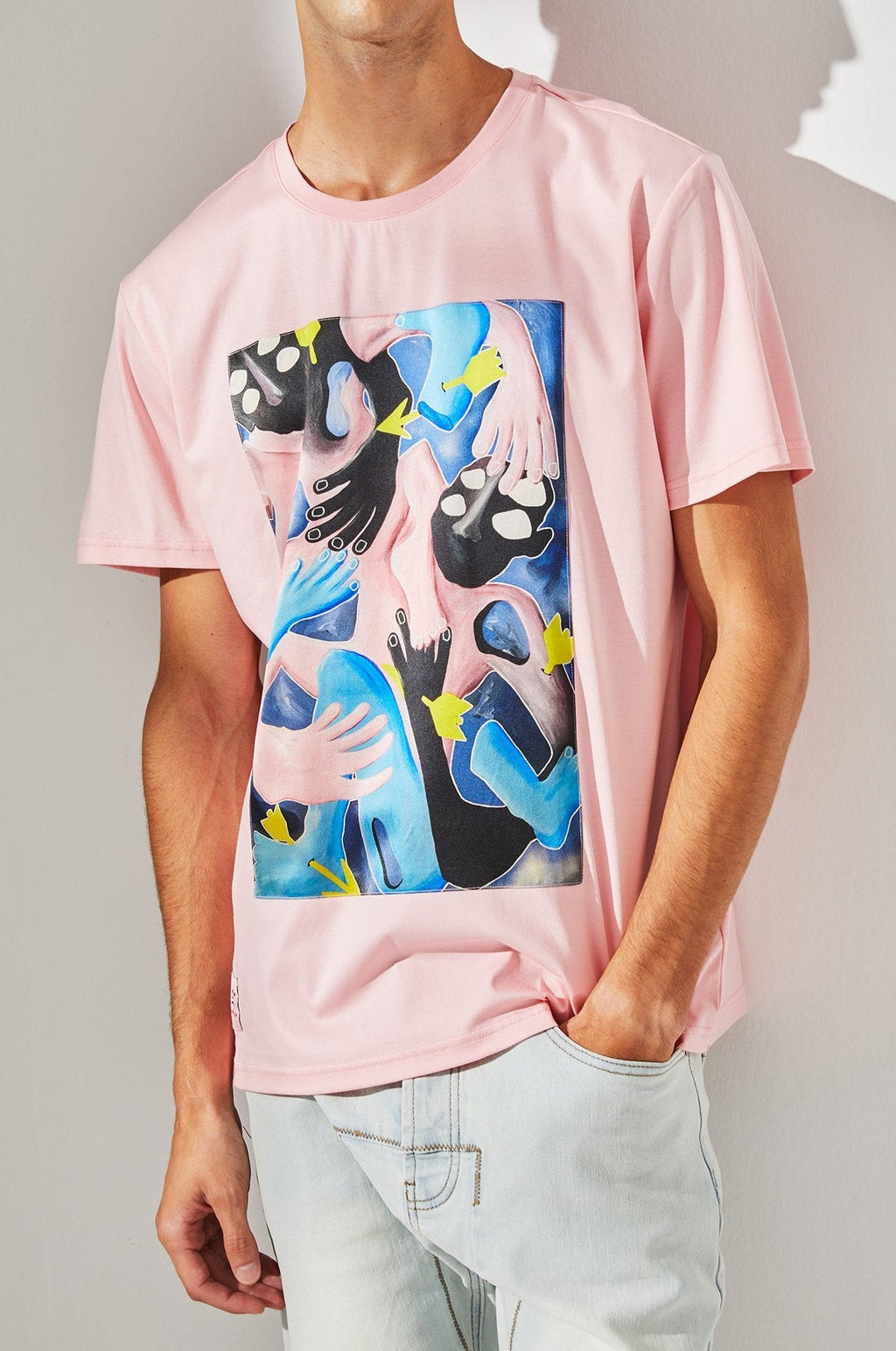 T-shirt en coton pima et soie "Chloe"