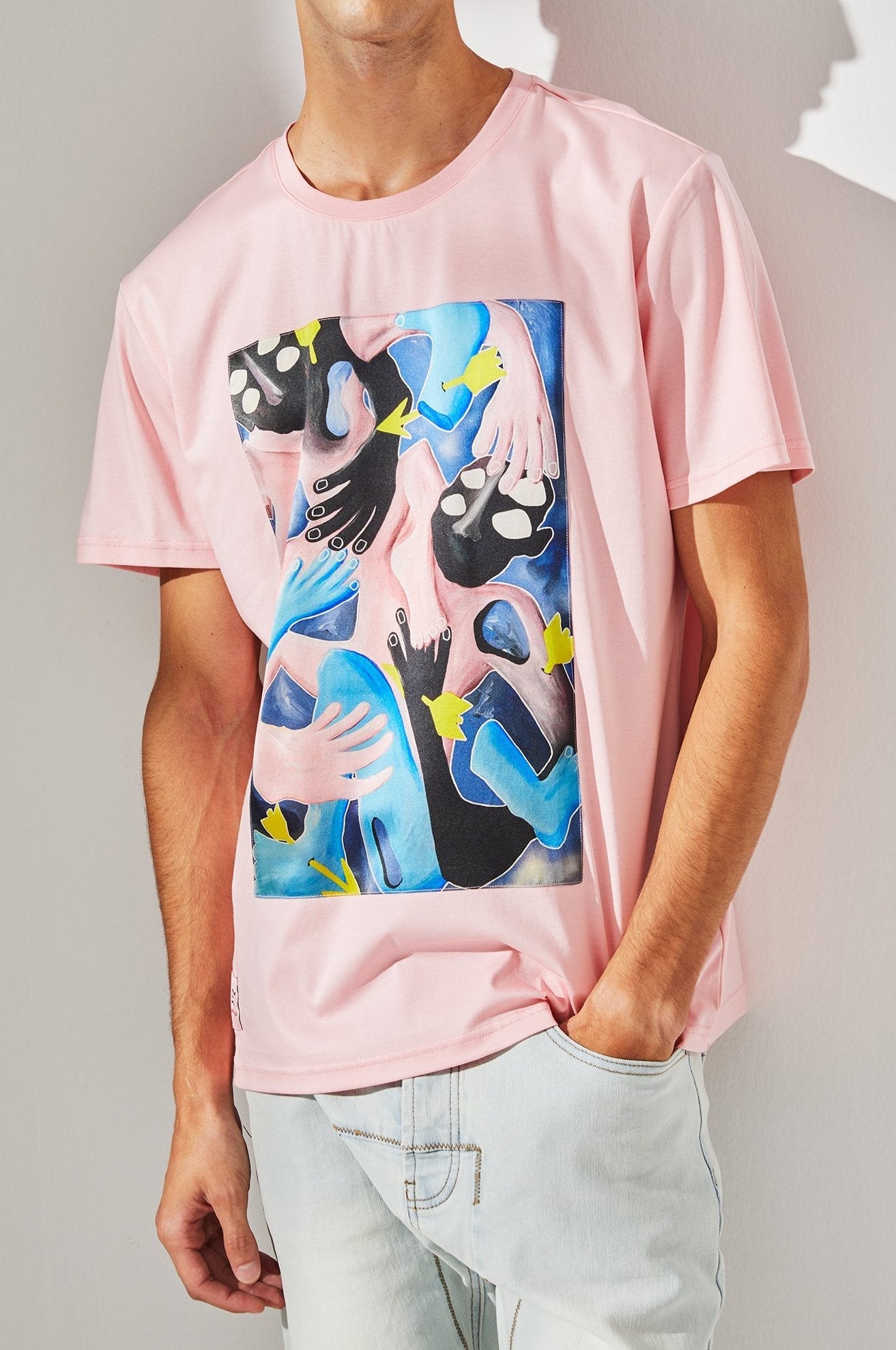 T-shirt en coton pima et soie "Chloe"