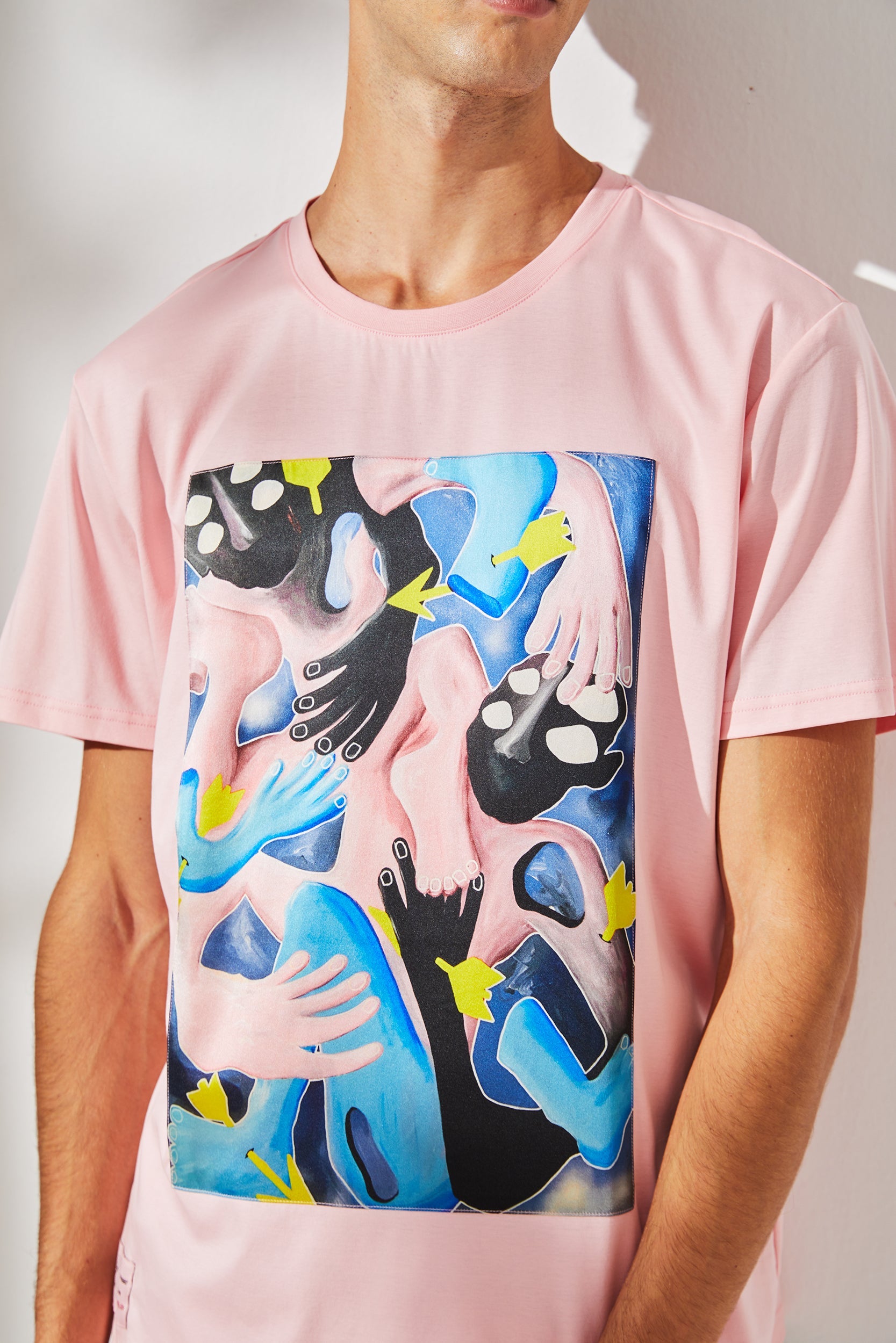 T-shirt en coton pima et soie "Chloe"