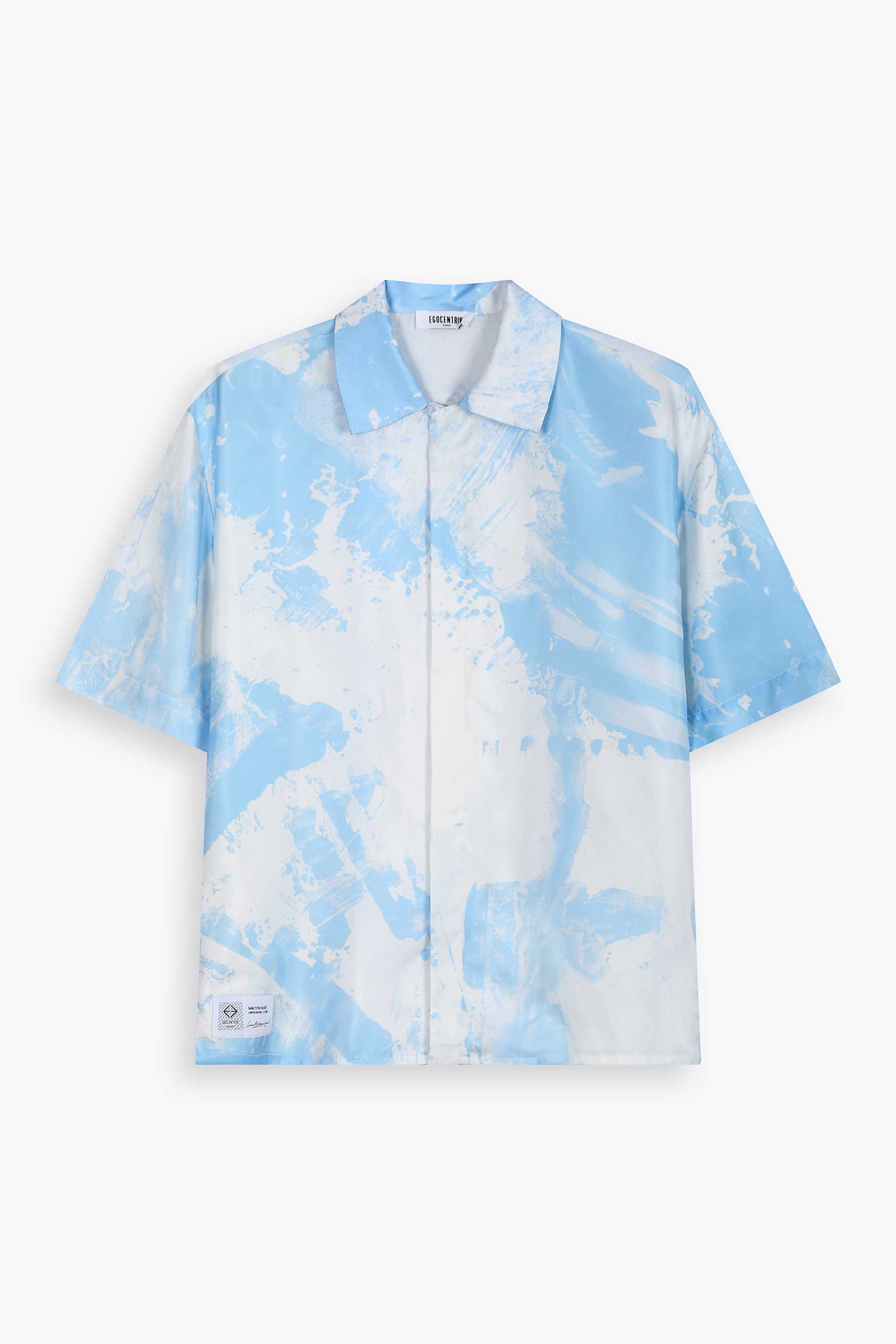 Chemise en soie homme Blue Strates