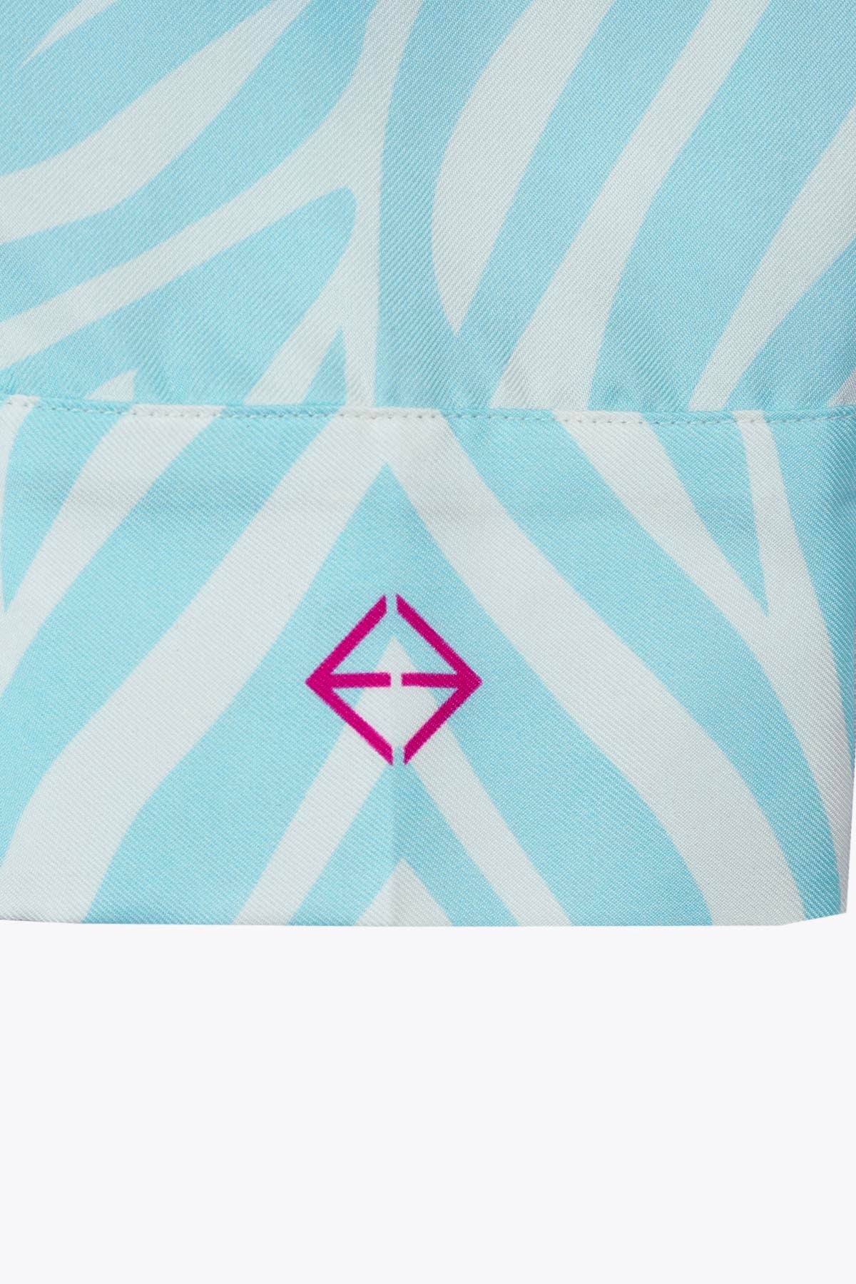 Chemise en soie manches longues "Miami Flamingo"