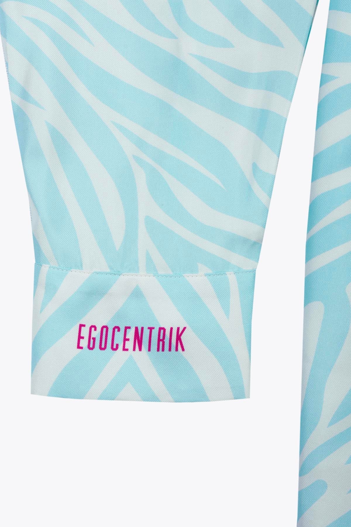 Chemise en soie manches longues "Miami Flamingo"