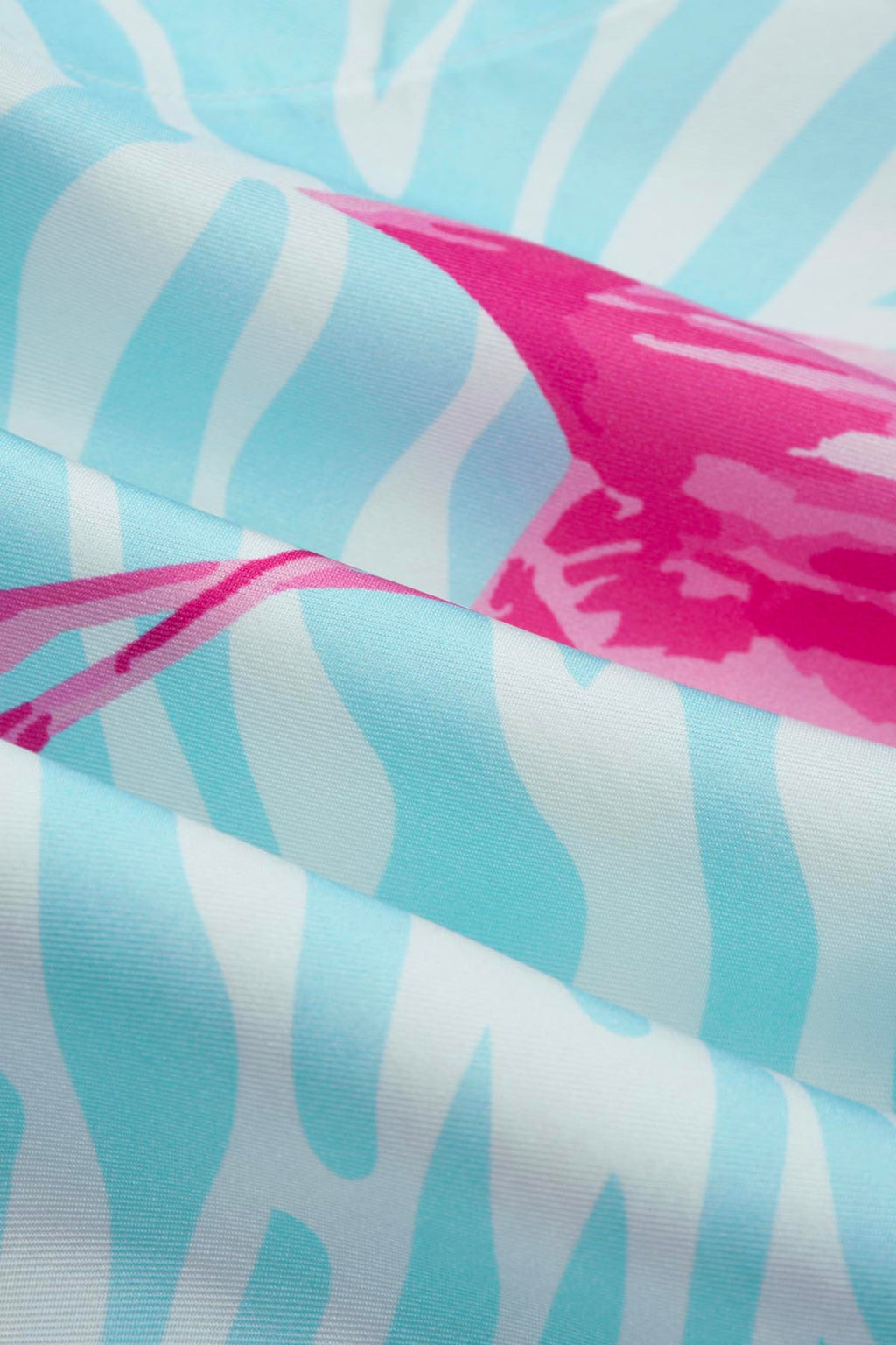 Chemise en soie manches longues "Miami Flamingo"