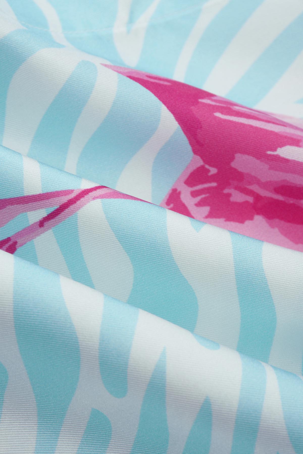 Chemise en soie manches longues "Miami Flamingo"