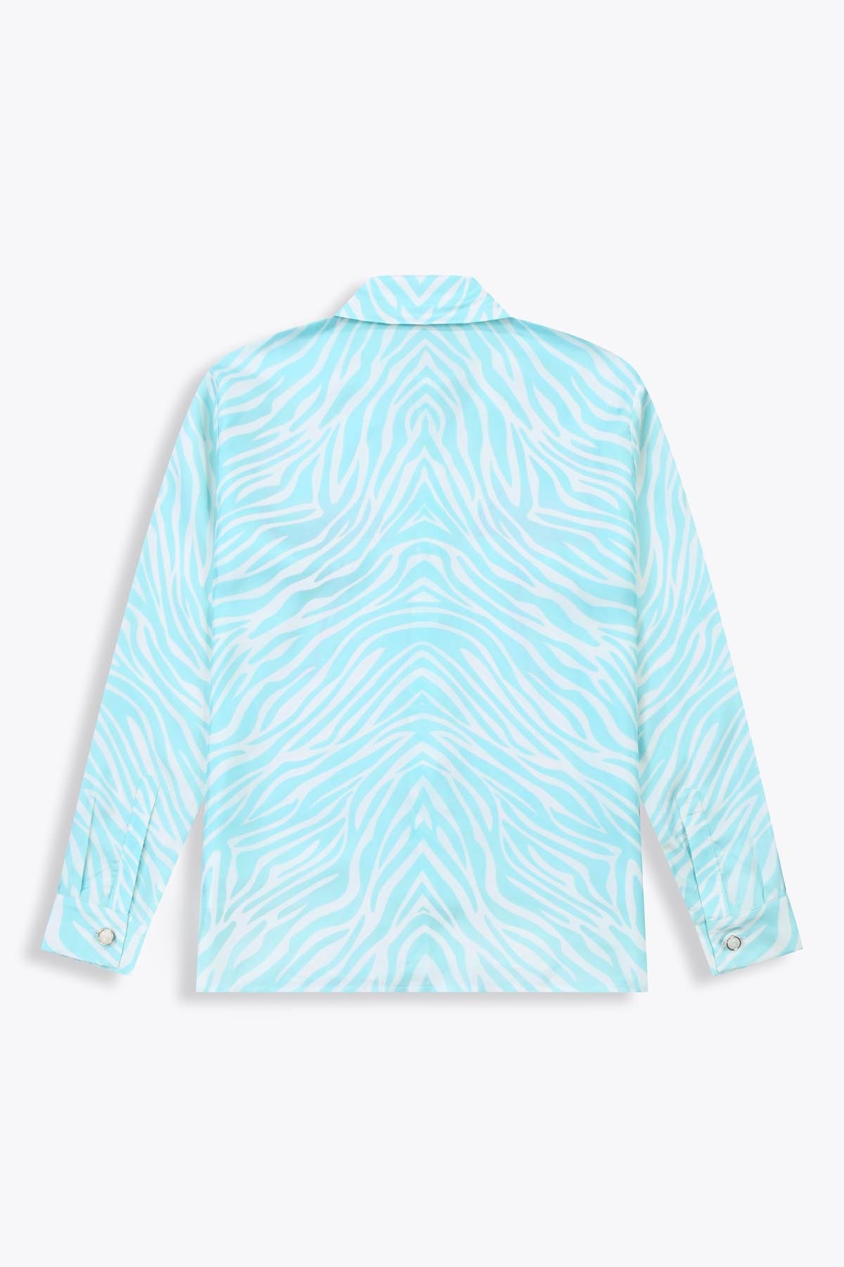 Chemise en soie manches longues "Miami Flamingo"