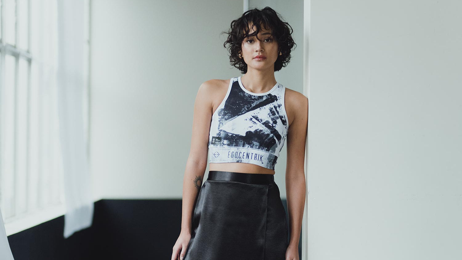 STRATES CROPPED TOP , MULTICOLOUR