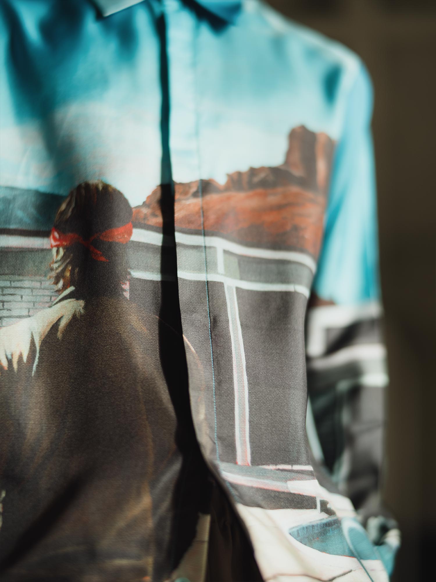 Chemise Homme soie manches longues "Palm Springs"