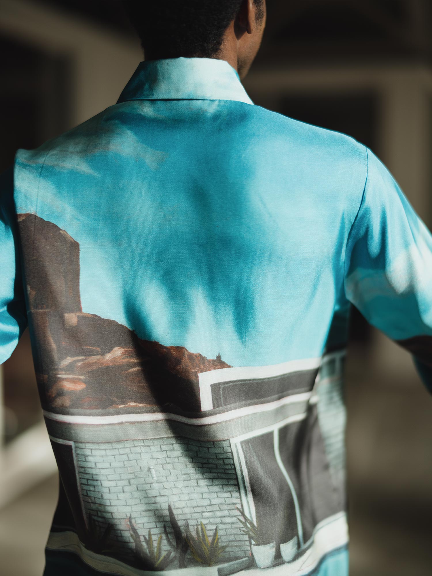 Chemise Homme soie manches longues "Palm Springs"