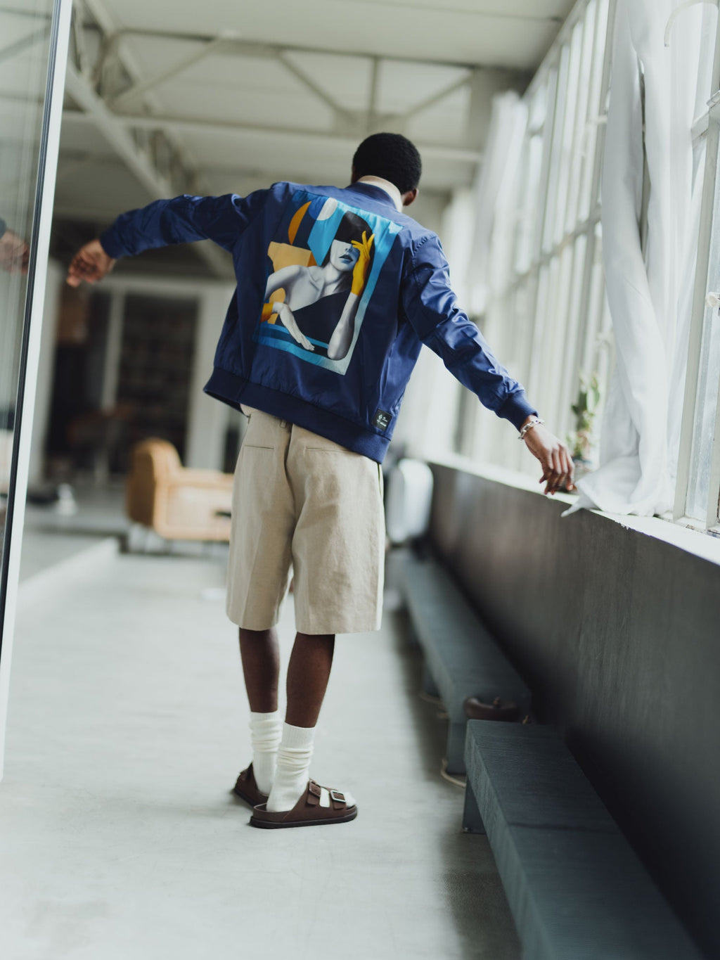 Veste bomber bleu "Riviera"