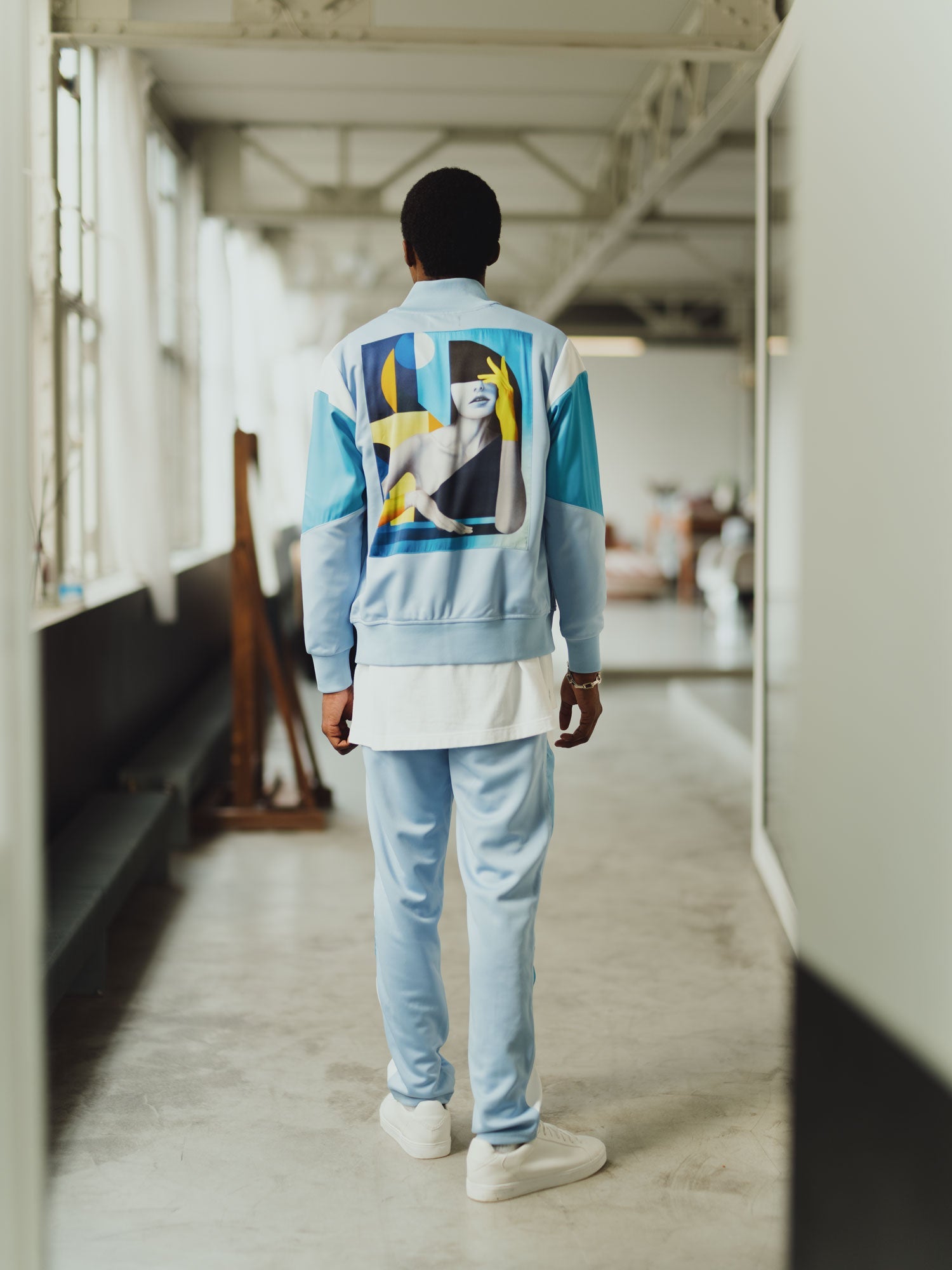 Veste de survêtement bleu ciel "Riviera"