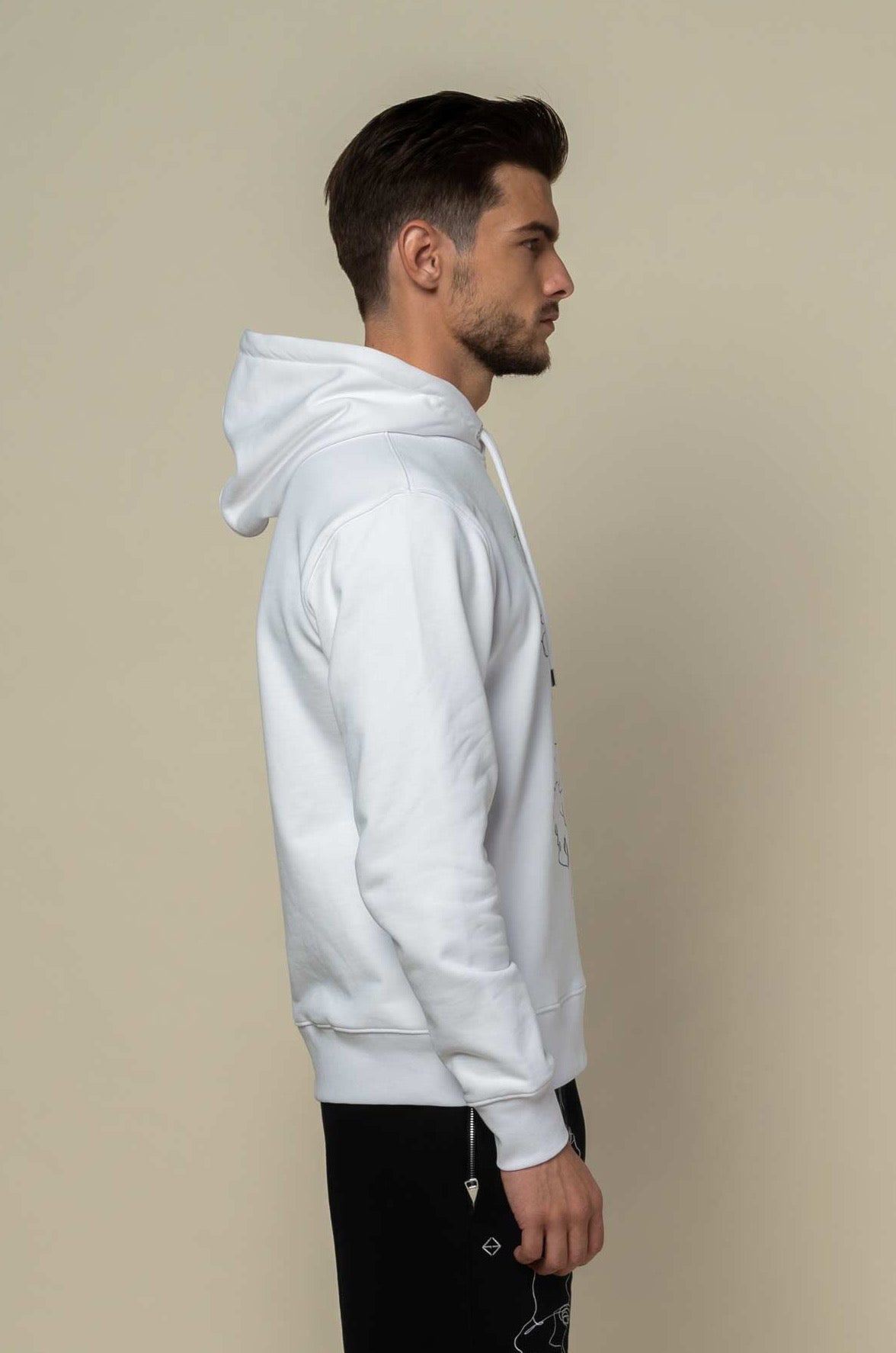 Hoodie blanc avec broderie "Twins"