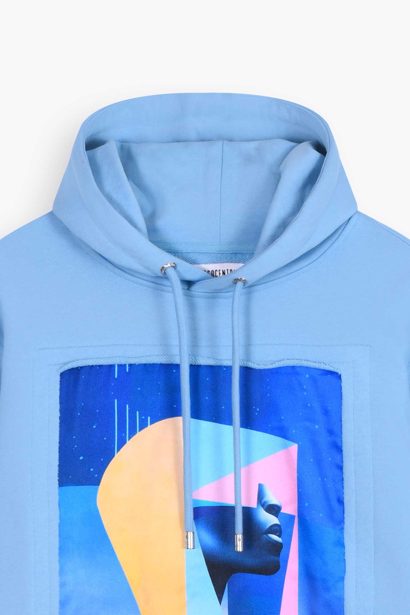 Hoodie bleu clair avec patch soie "Pop VR"