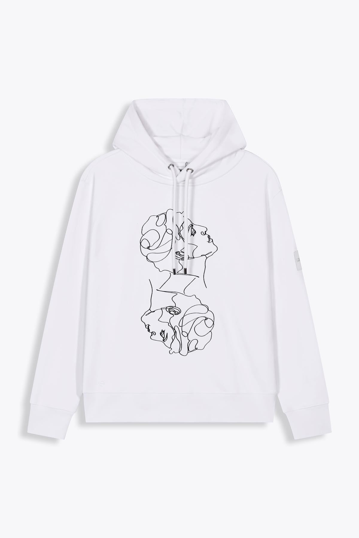 Hoodie blanc avec broderie "Twins"