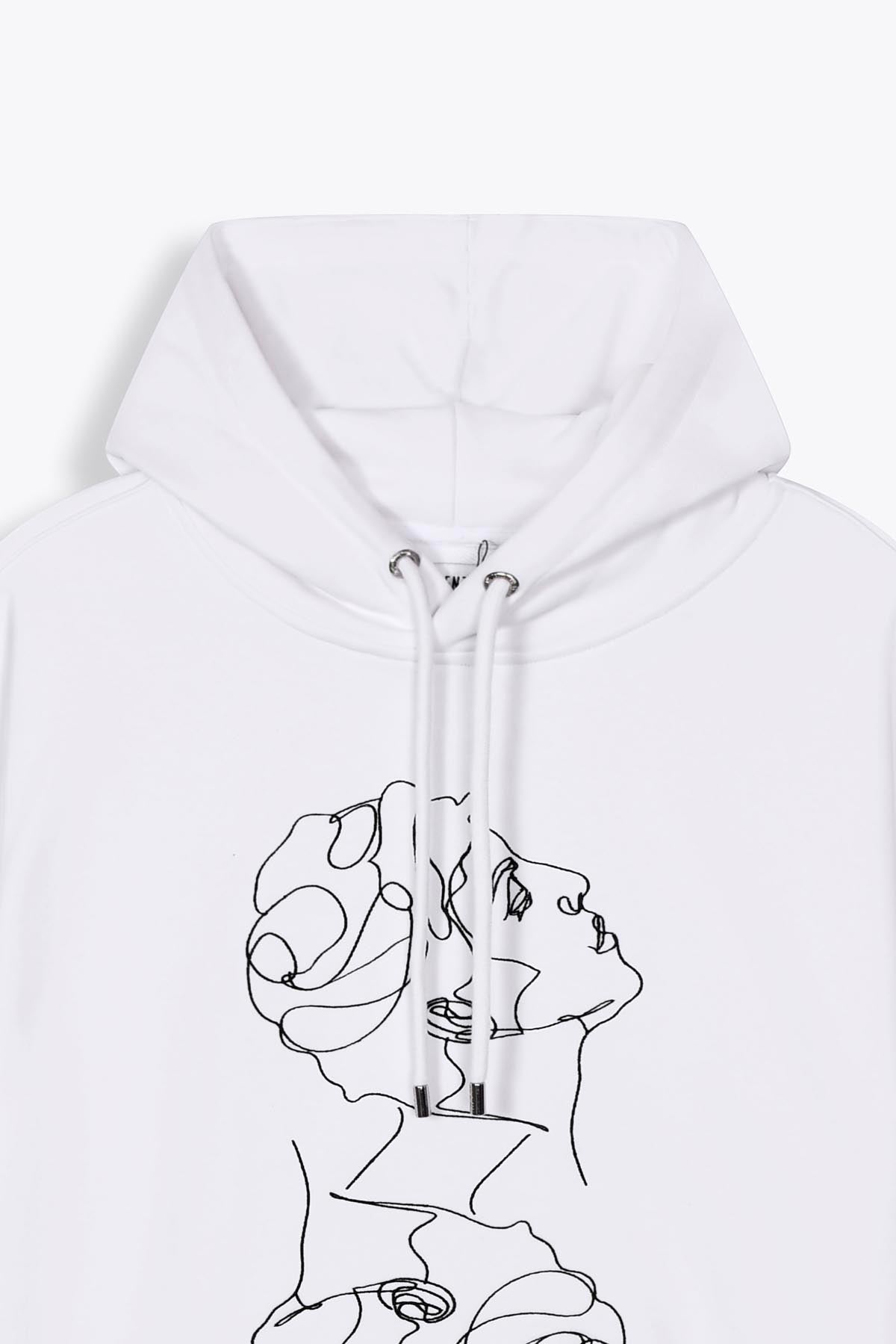 Hoodie blanc avec broderie "Twins"