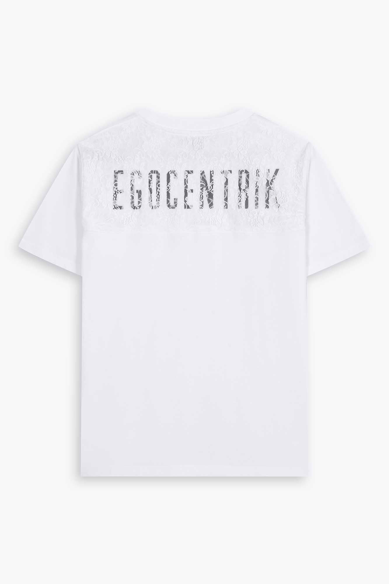 T-shirt oversized Majestic dentelles Blanc