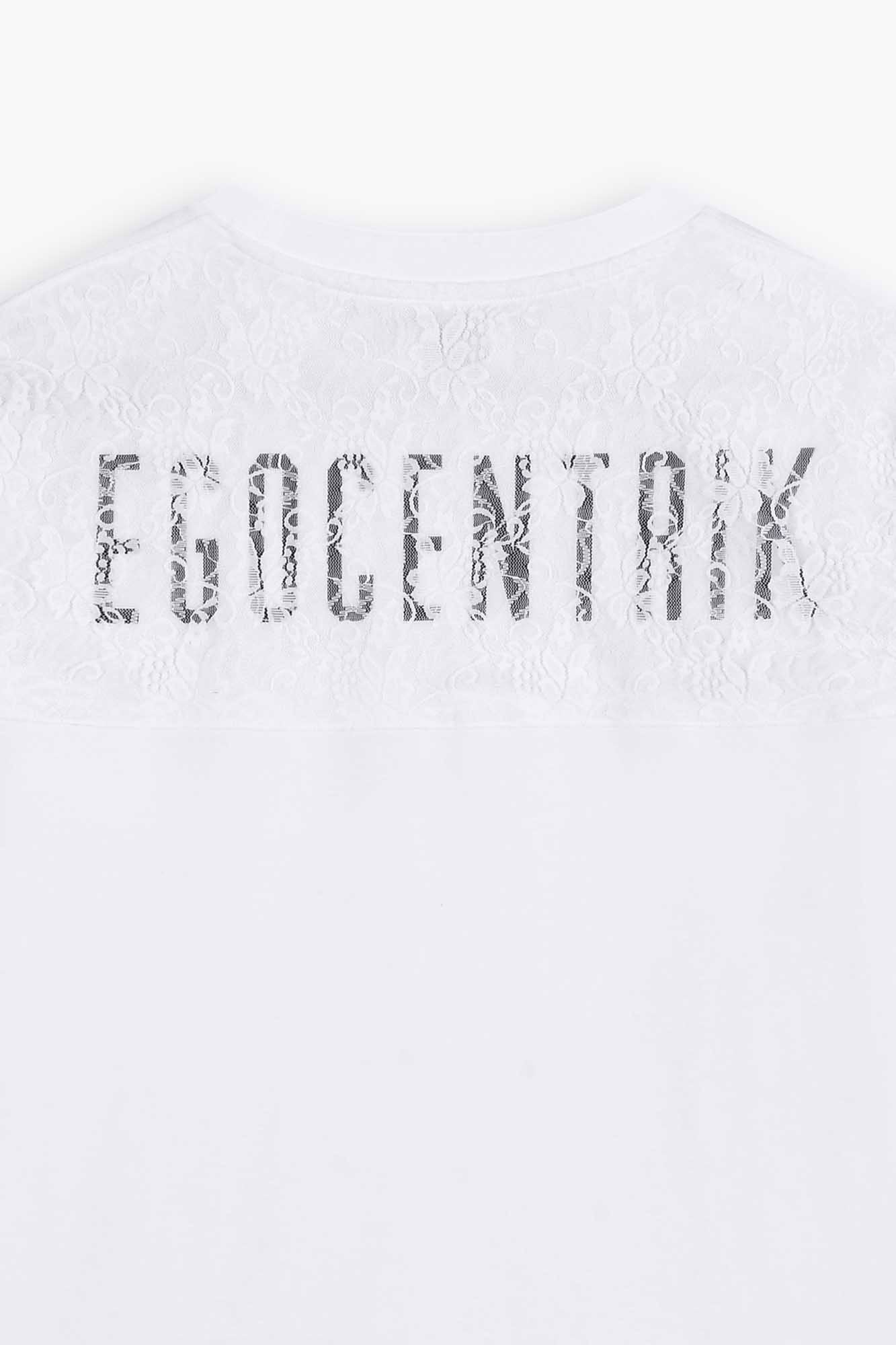 T-shirt oversized Majestic dentelles Blanc