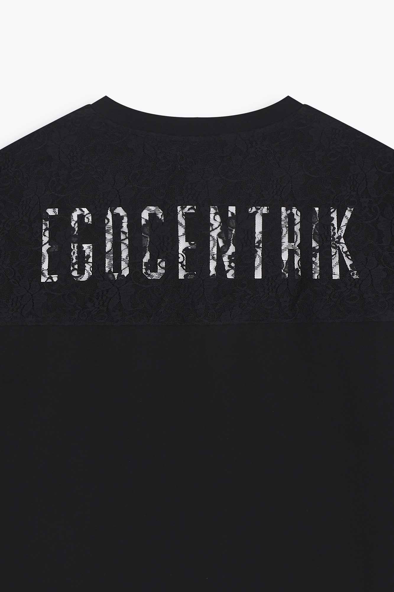 T-shirt oversized Majestic dentelles Noir