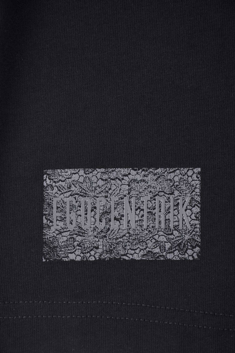 T-shirt oversized Majestic dentelles Noir