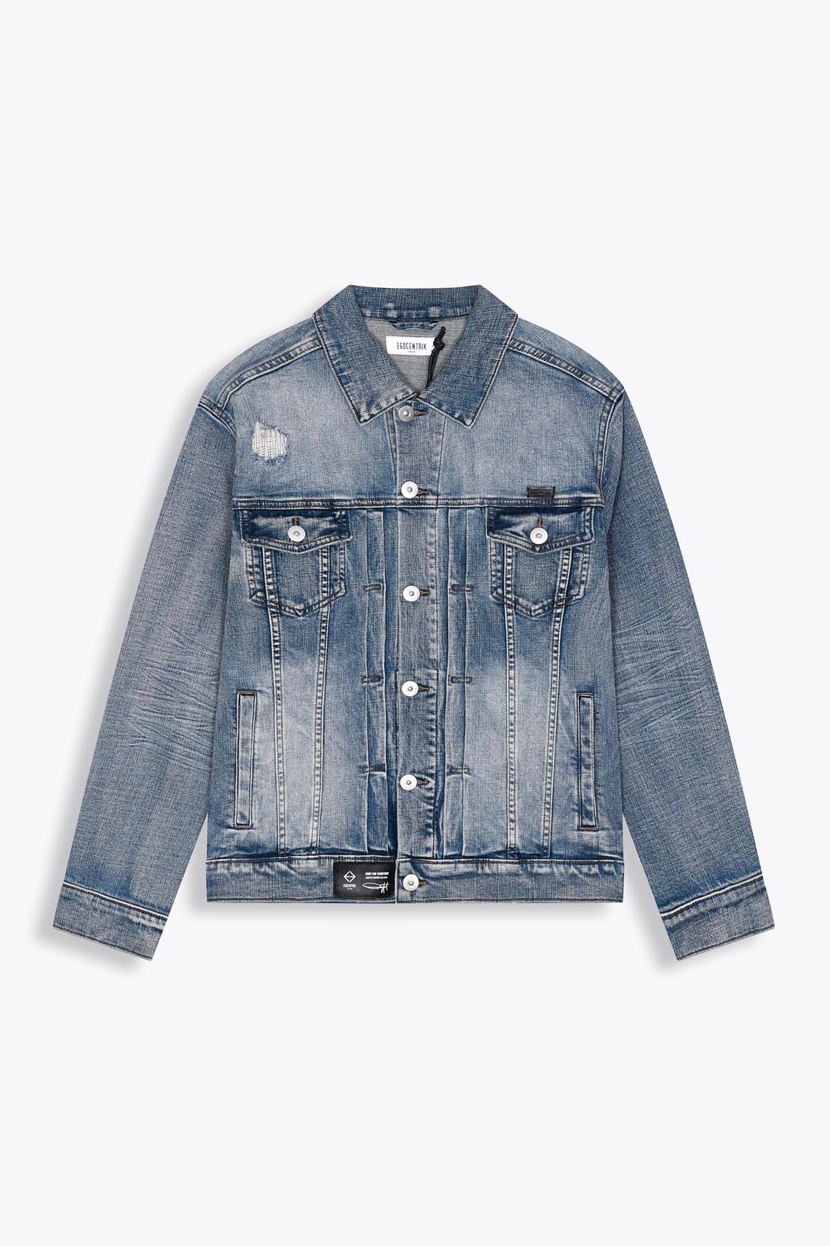 Veste en Jean avec patch en soie "Fight for Territory"