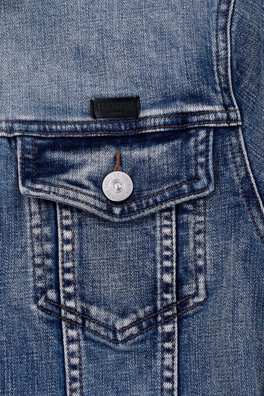 Veste en Jean avec patch en soie "Fight for Territory"
