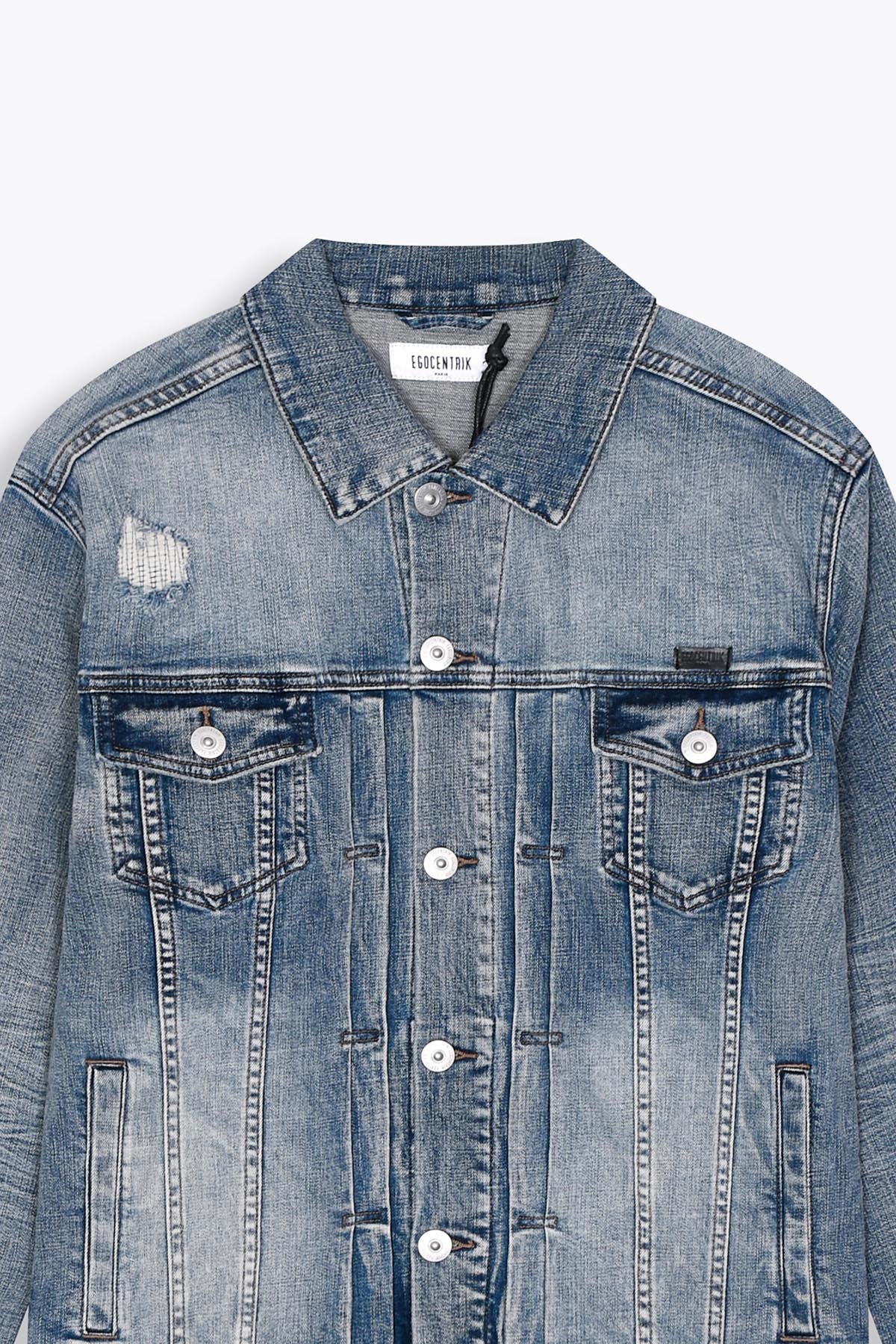 Veste en Jean avec patch en soie "Fight for Territory"