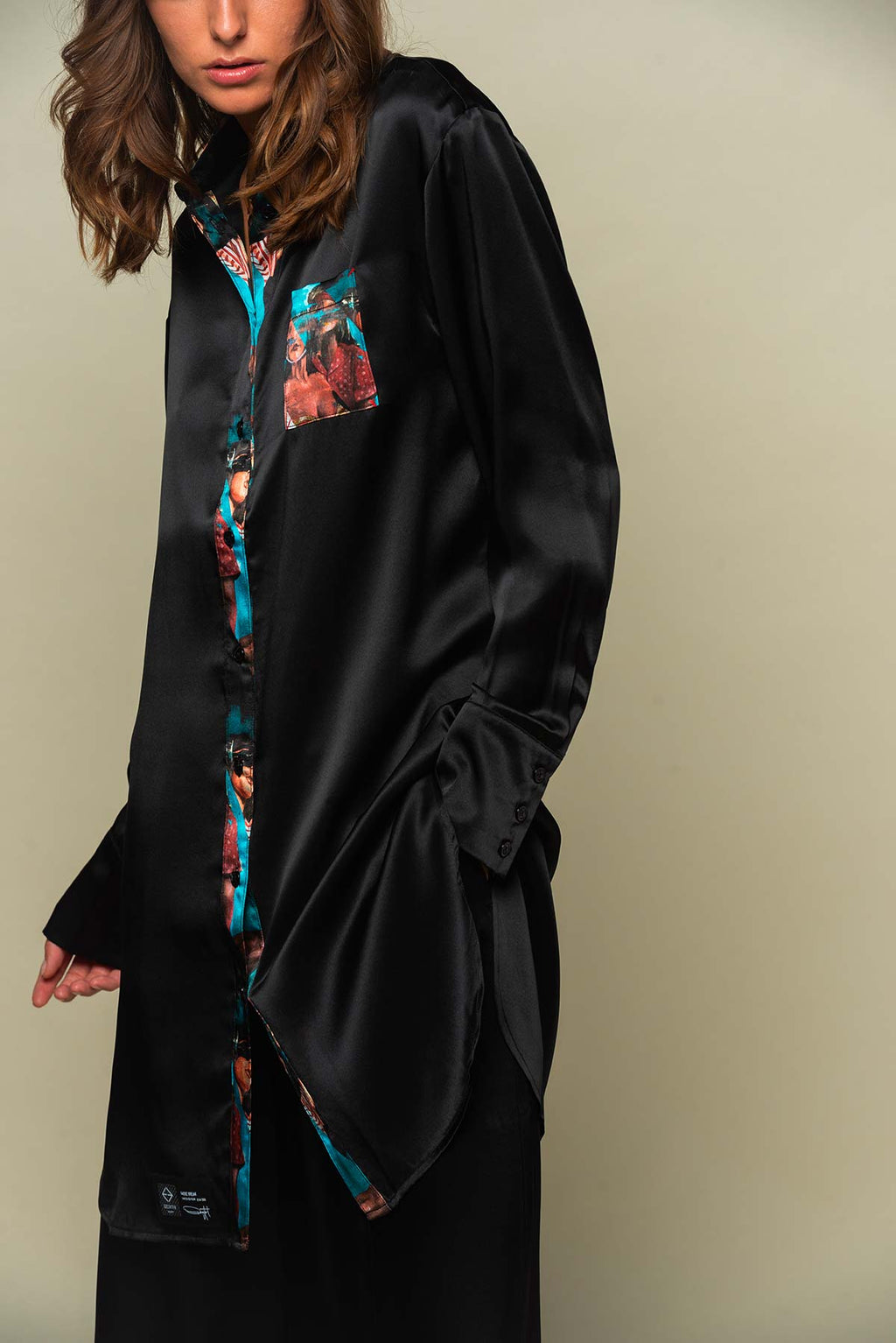 Chemise femme en soie "California Bunch"