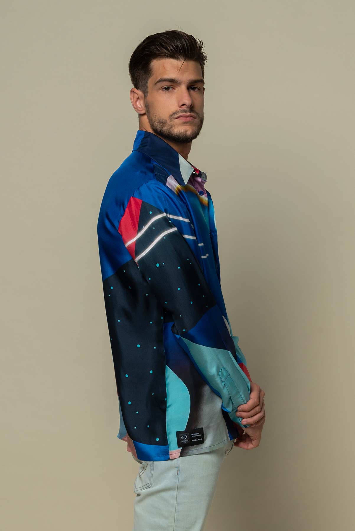 Chemise soie Homme manches longues "Metasensitive"