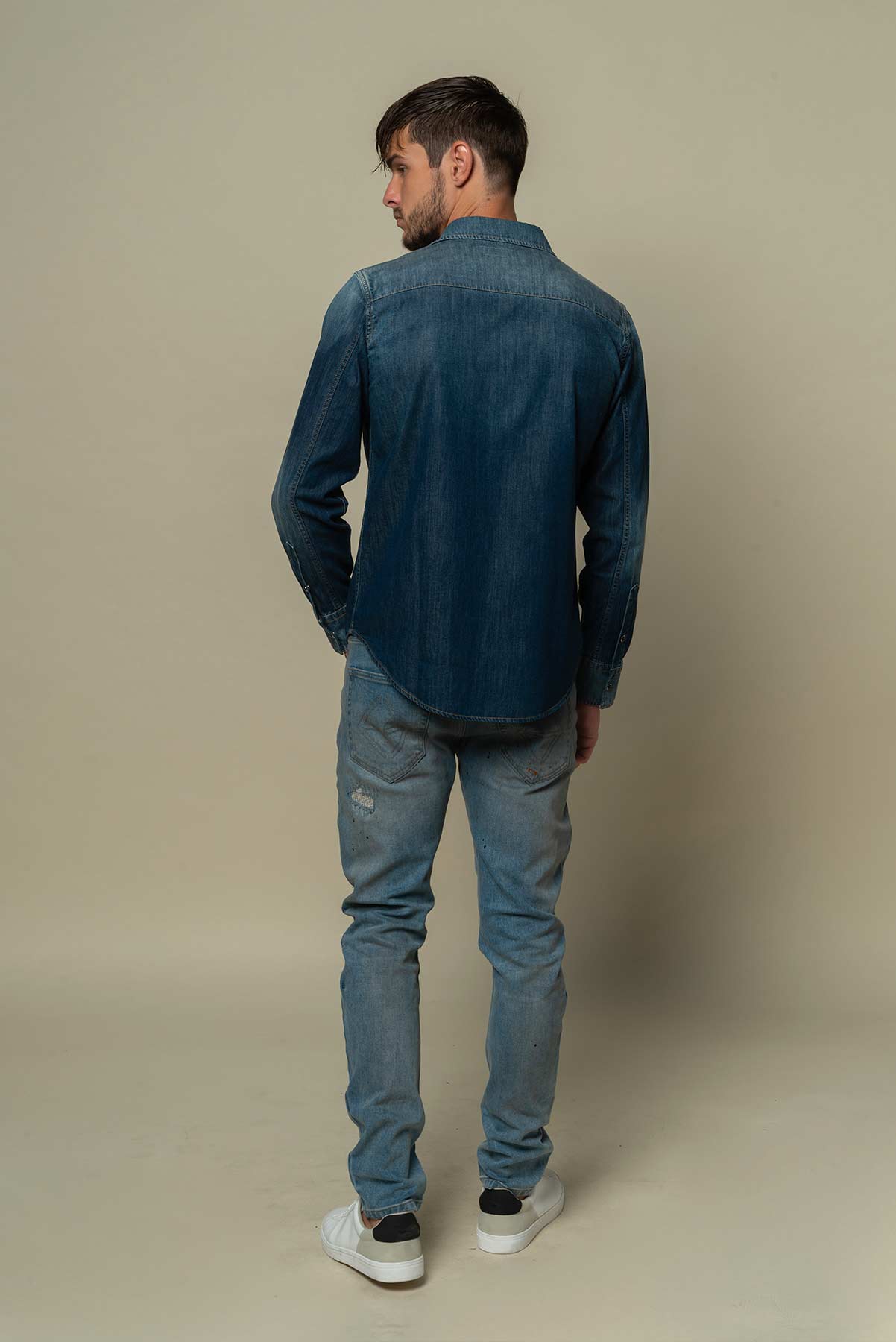 Chemise en jean Homme bleu foncé