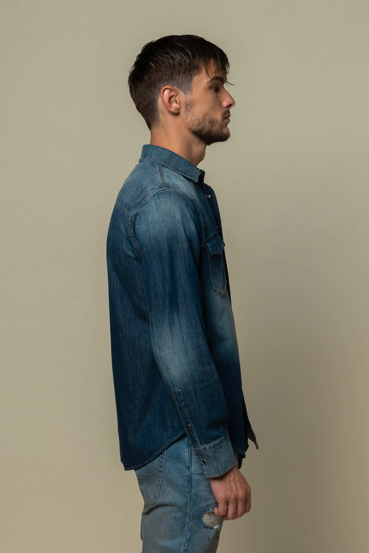 Chemise en jean Homme bleu foncé
