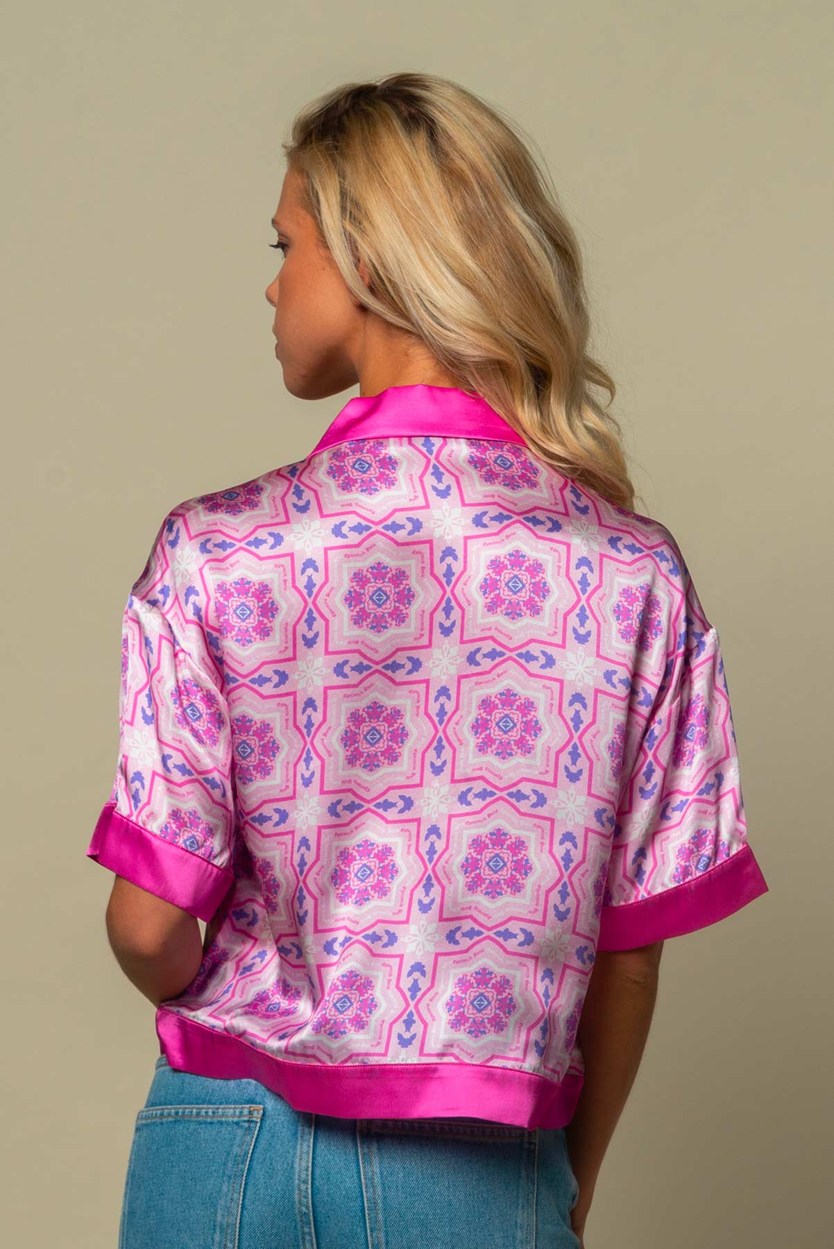 EGO PINKADELICOUS SHORT SLEEVE SILK SHIRT