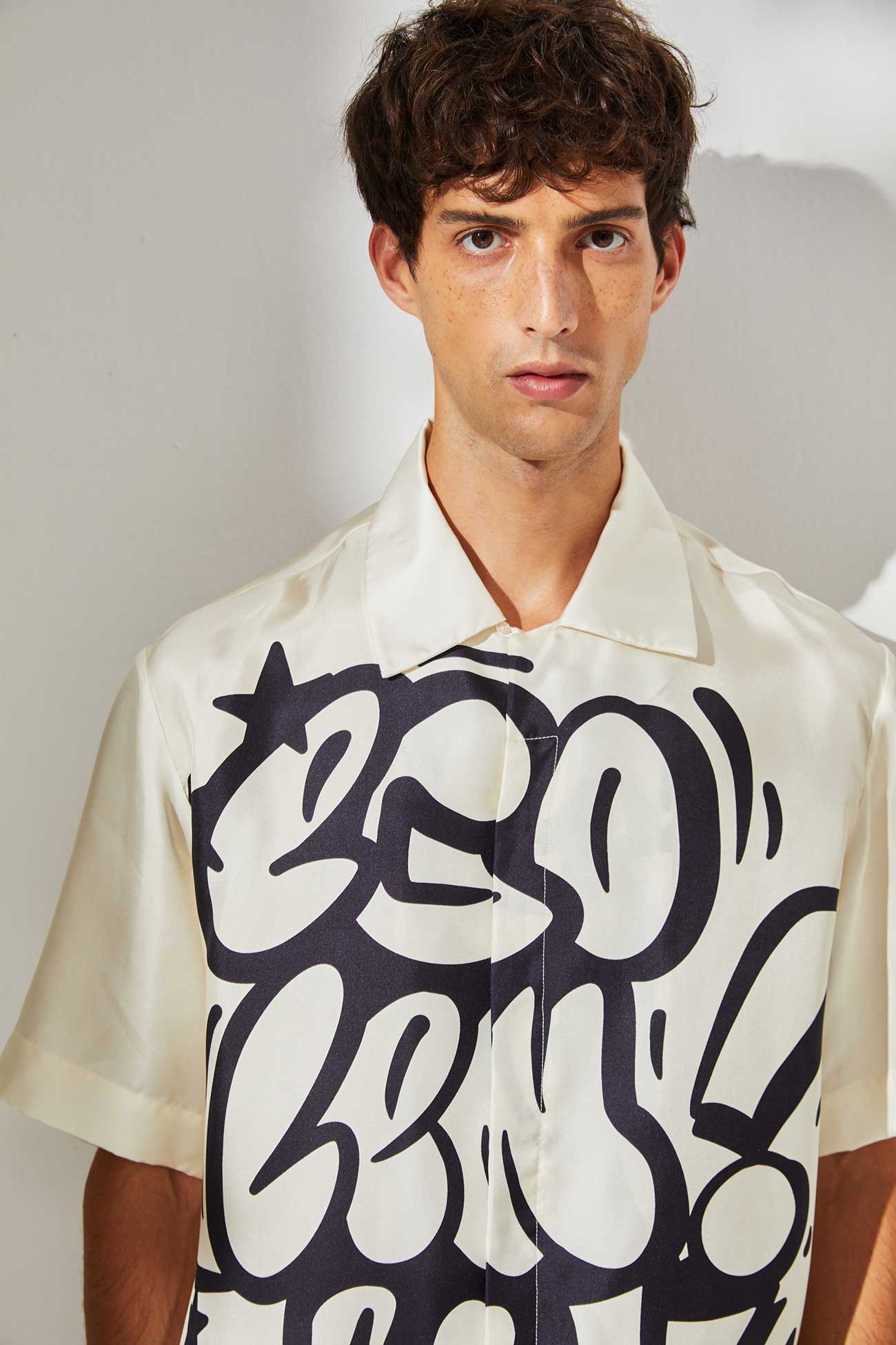 Chemise soie manches courtes Homme NYC Flop
