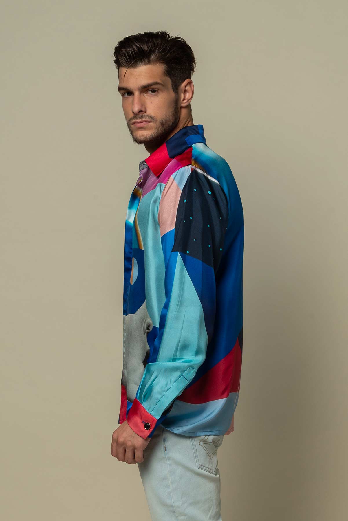 Chemise soie Homme manches longues "Metasensitive"