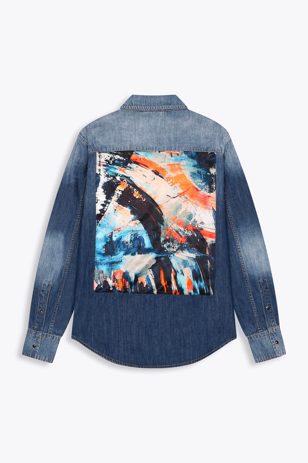 Chemise en Jean homme avec patch soie