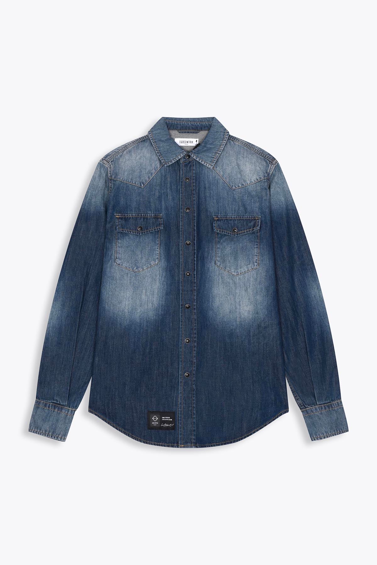 Chemise en Jean homme avec patch soie
