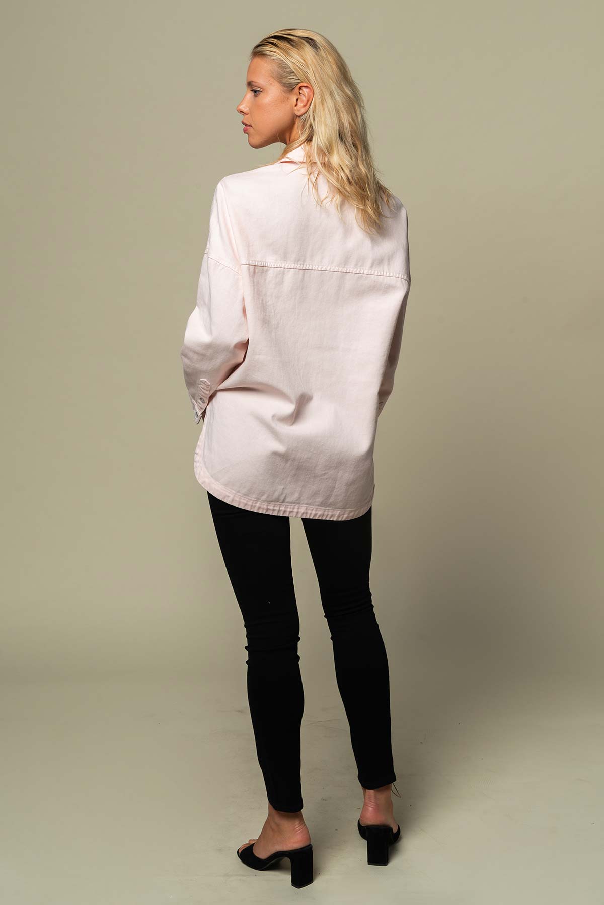 Chemise en jean femme rose