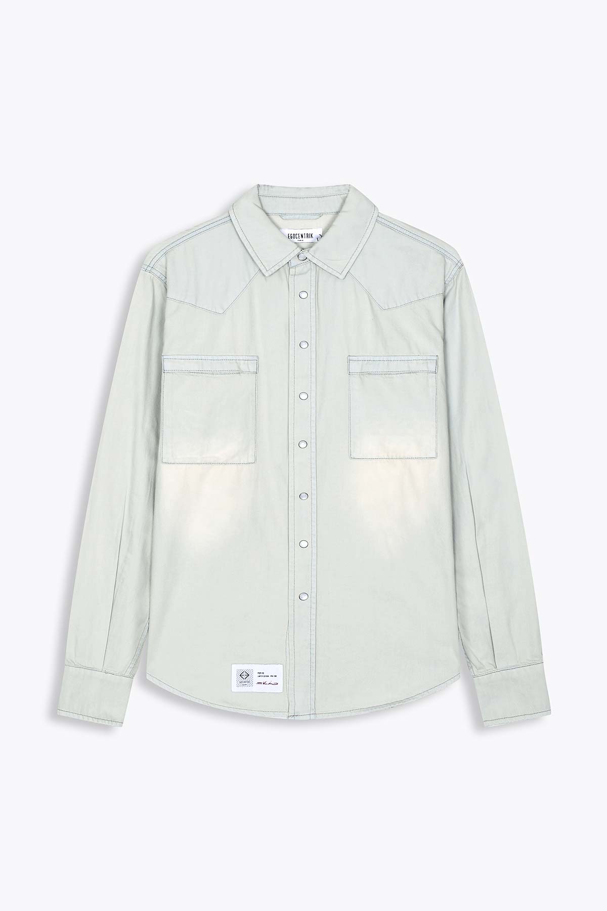 Chemise en Jean homme avec patch soie "Pop VR"