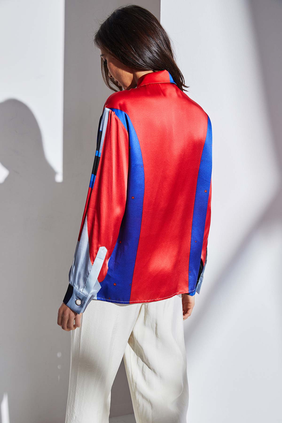 Chemise femme soie manches longues "Gemeos"